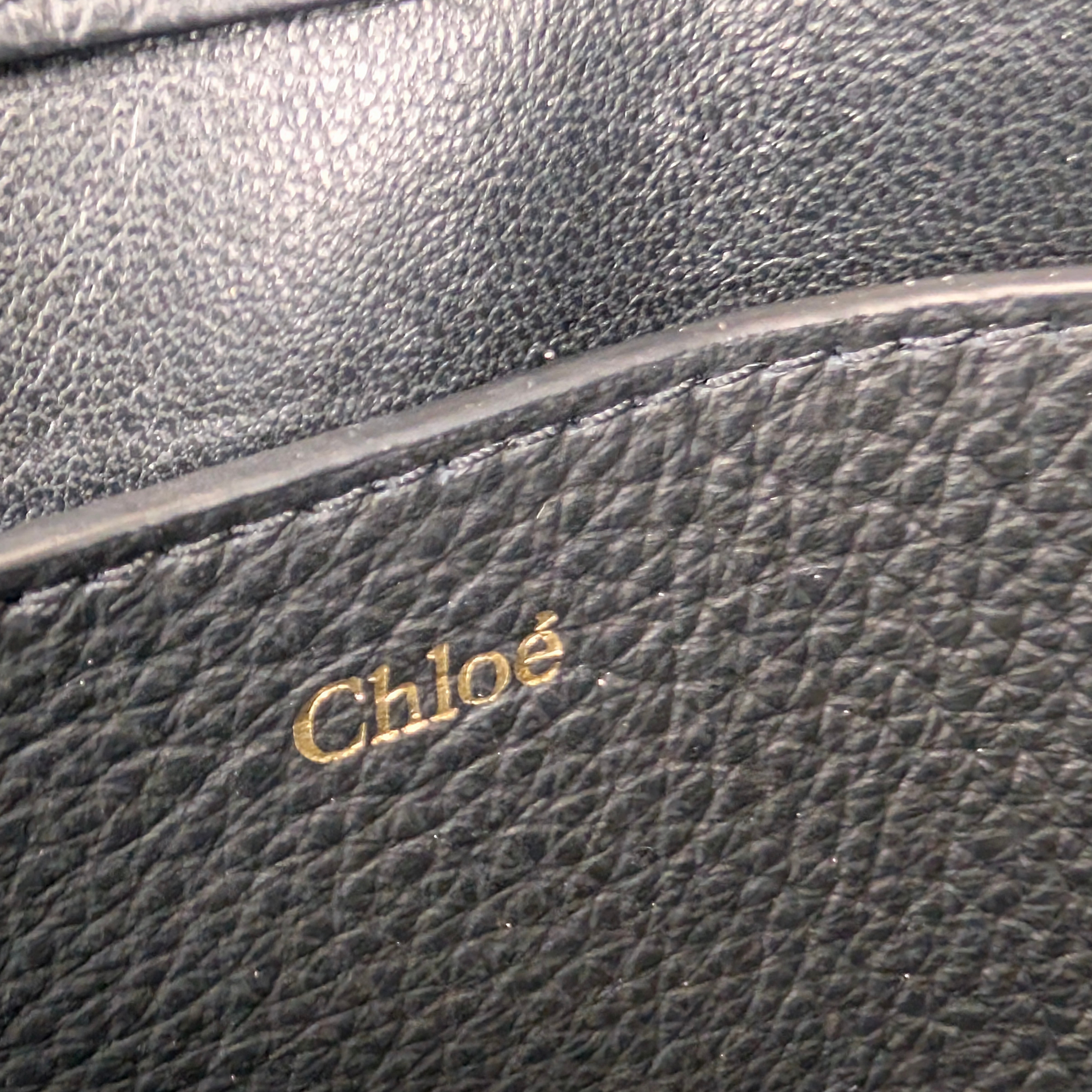 Chloé Alphabet链条手拿包 黑色皮革