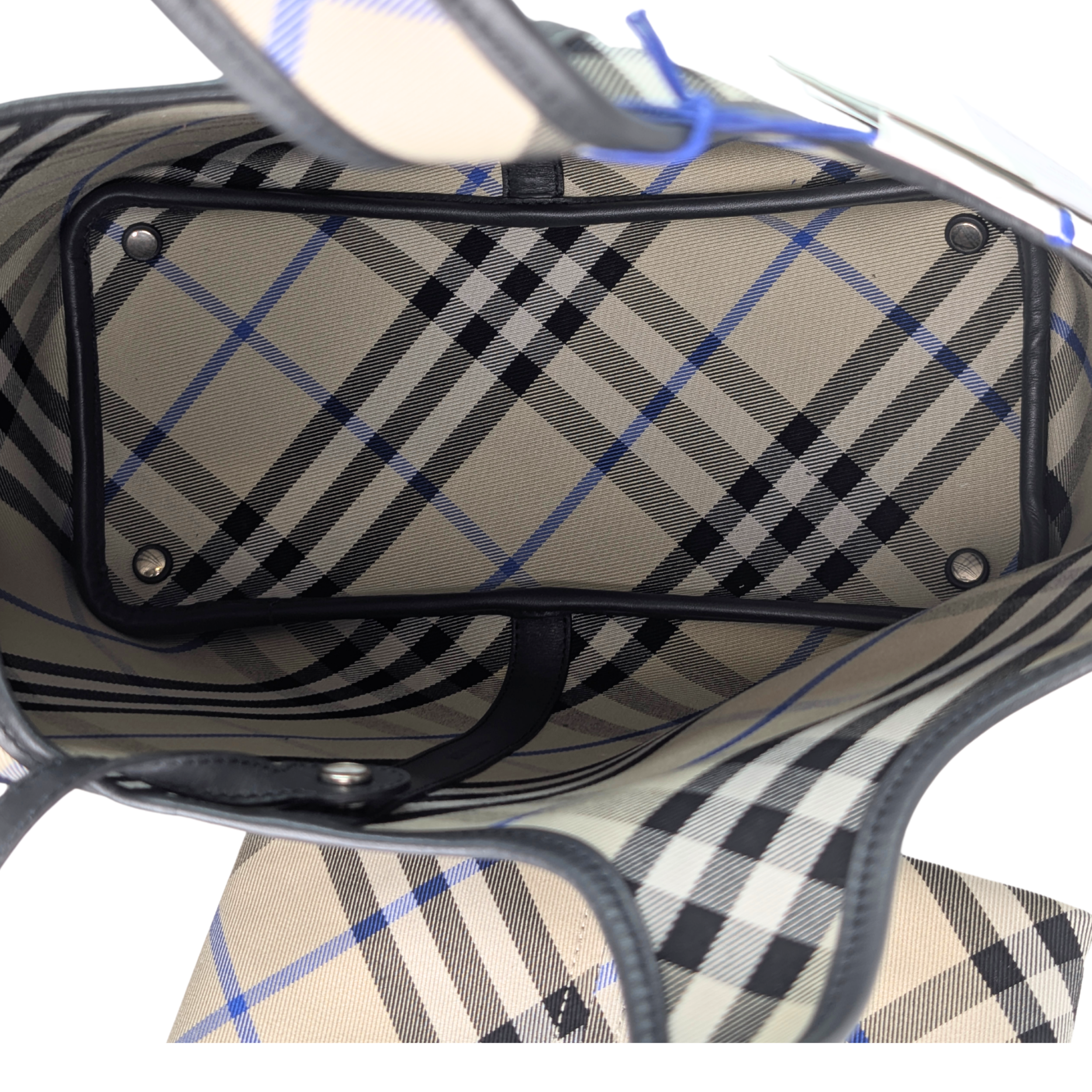 Burberry 格纹中号帆布托特包