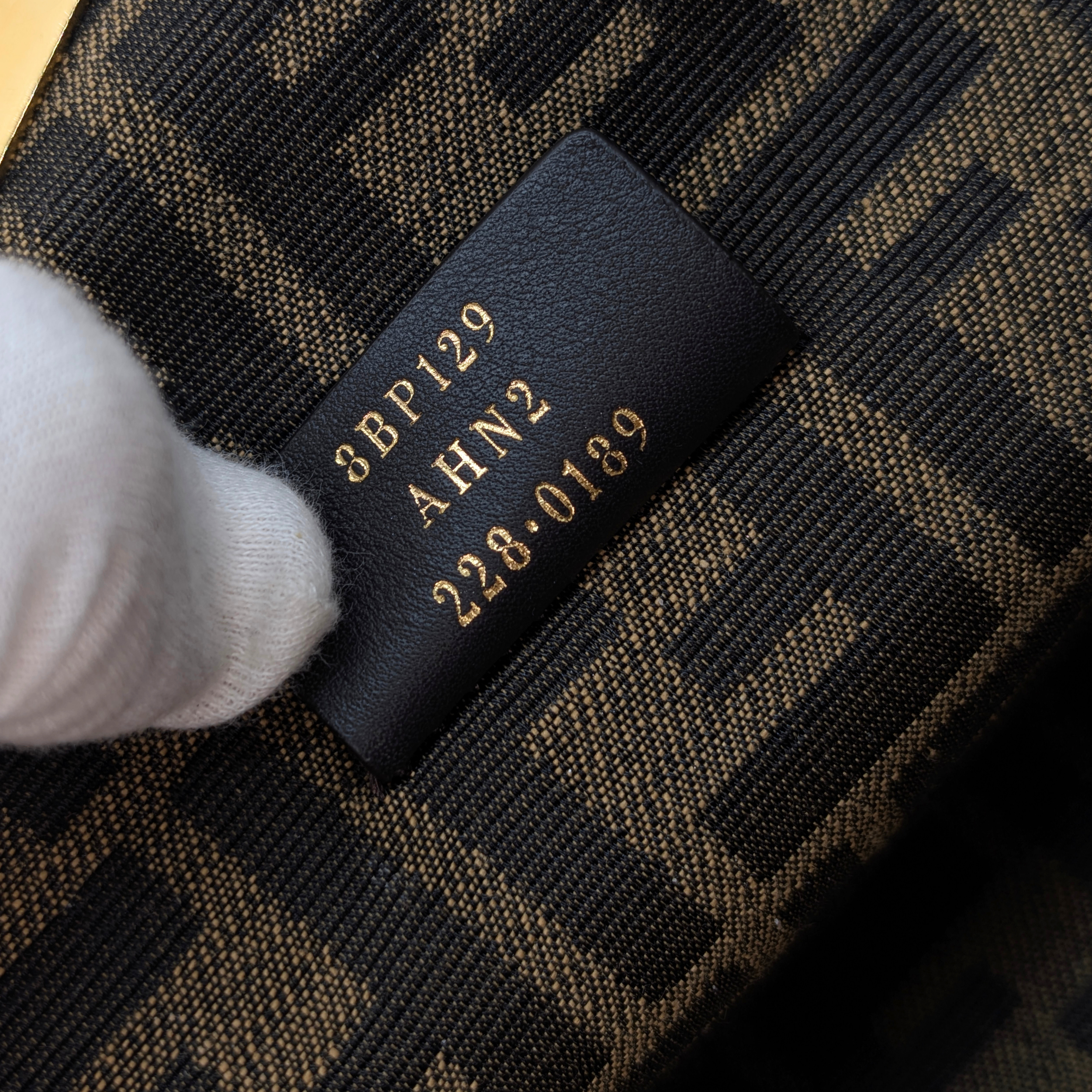 Fendi First Bag Clutch Small Full Snake Python Dark Beige