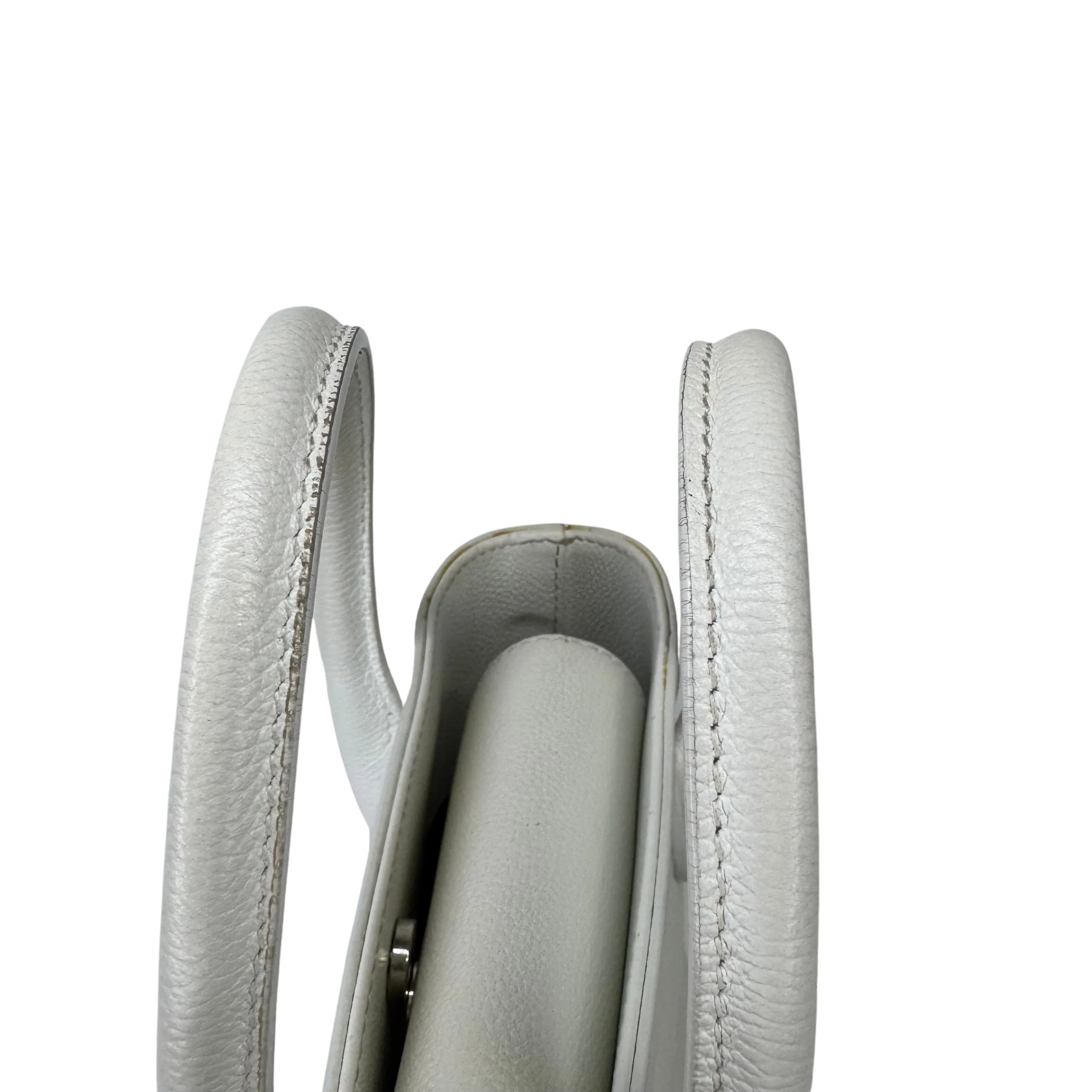 Balenciaga Ville XXS Shoulder Leather Bag w Strap White - Lost Designer