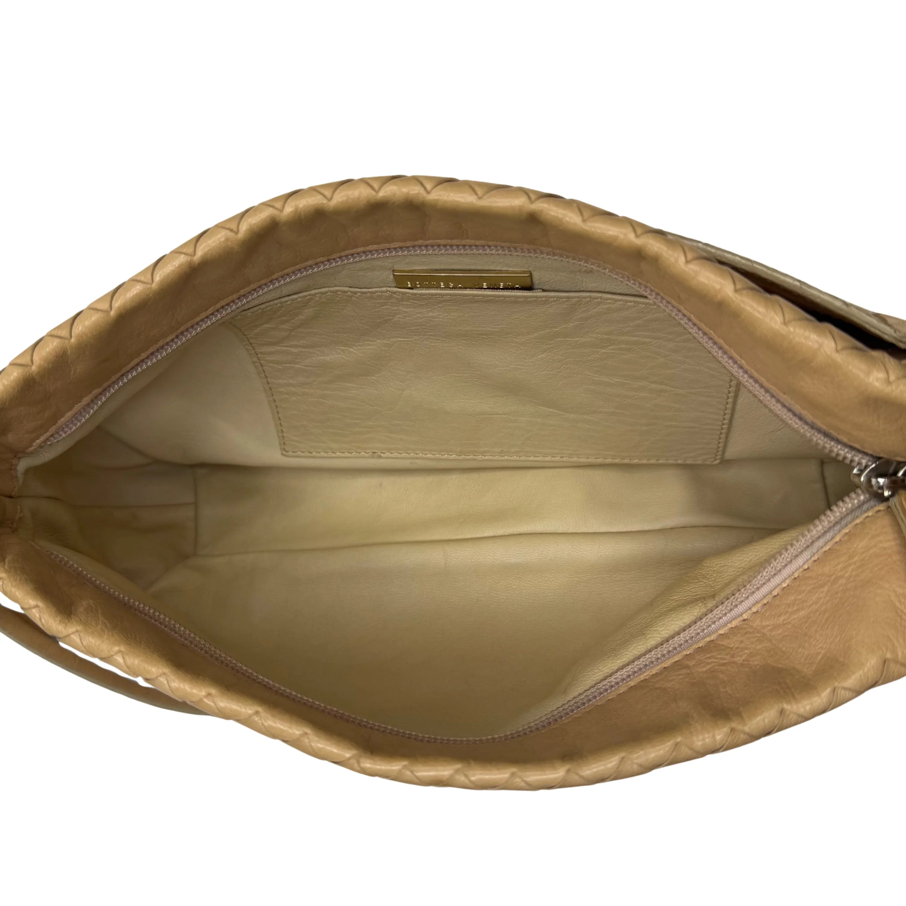 Bottega Veneta Intrecciato Shoulder Bag beige - Lost Designer