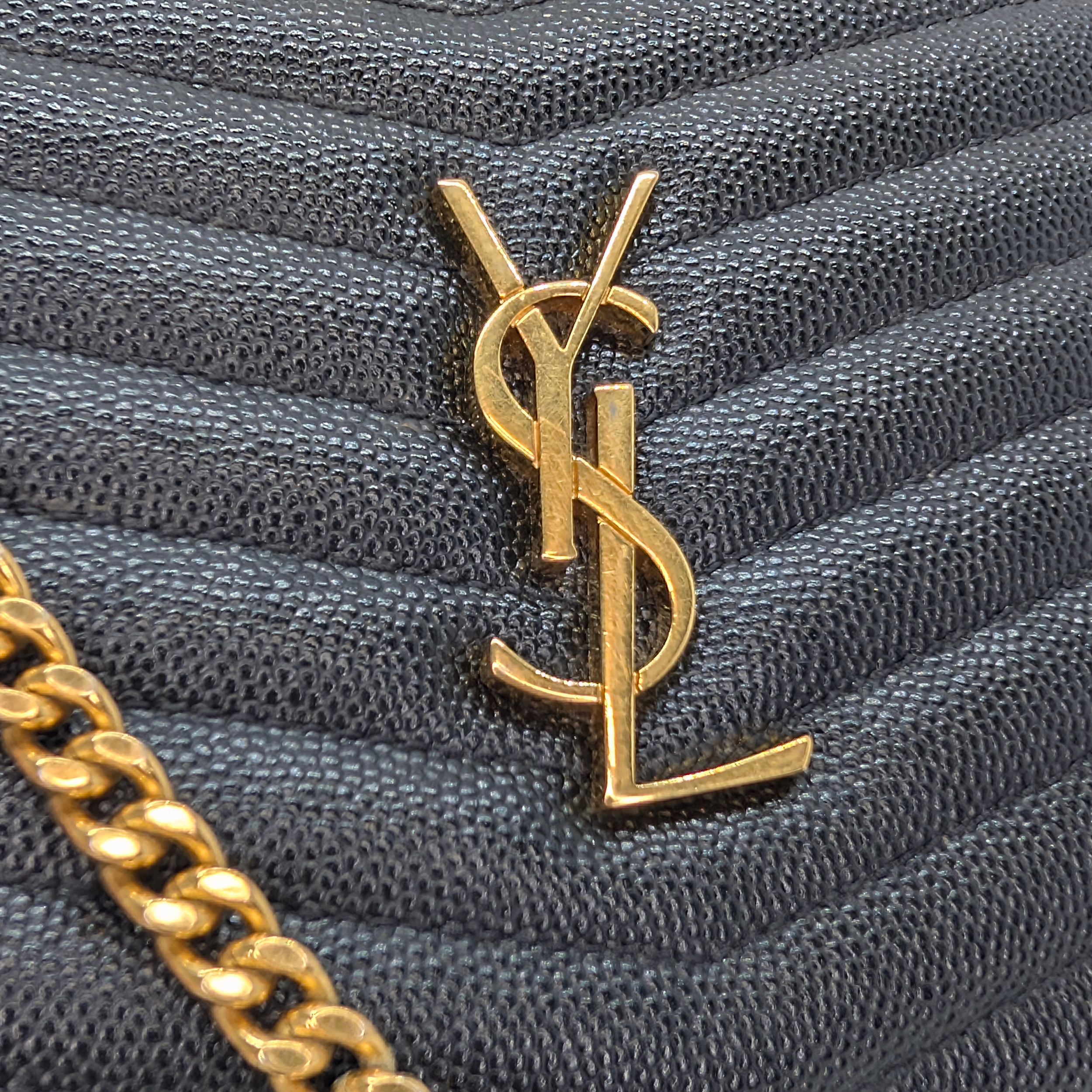 Saint Laurent Lou Mini Grain Leather Camera Bag GHW