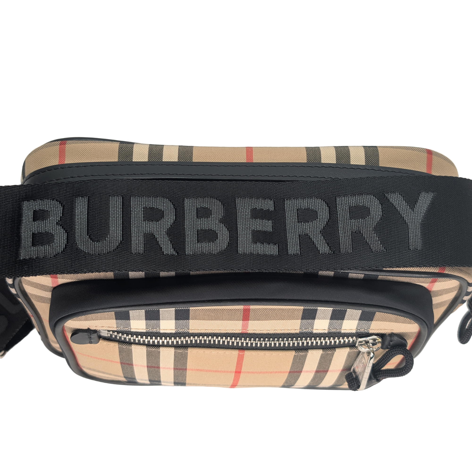 Burberry 米色复古格纹斜挎包