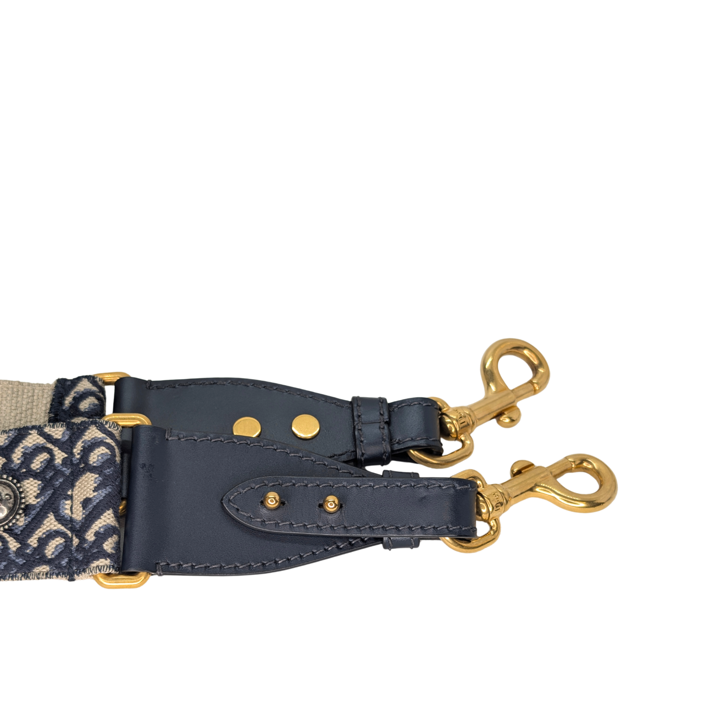 Dior 中号马鞍包 海军蓝 Oblique 花纹 配肩带