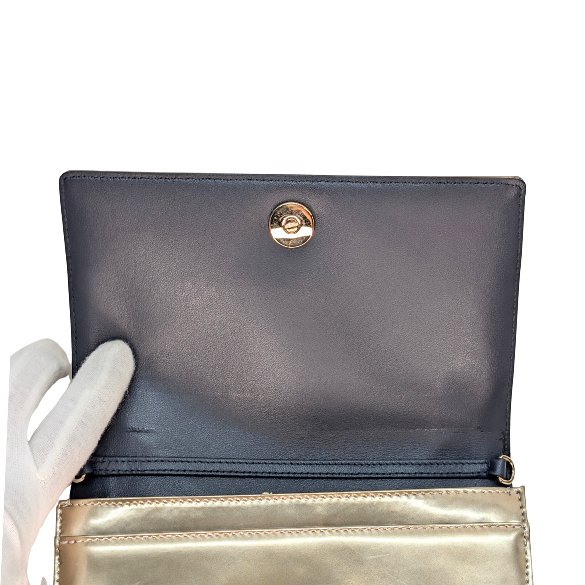 Dior Micro Cannage Leather Baby Diorama Bag Metallic Gold