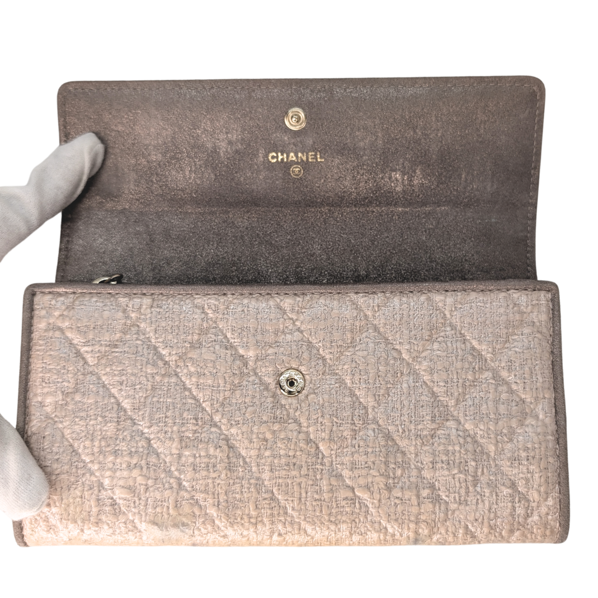 Chanel WOC Coated Tweed Wallet