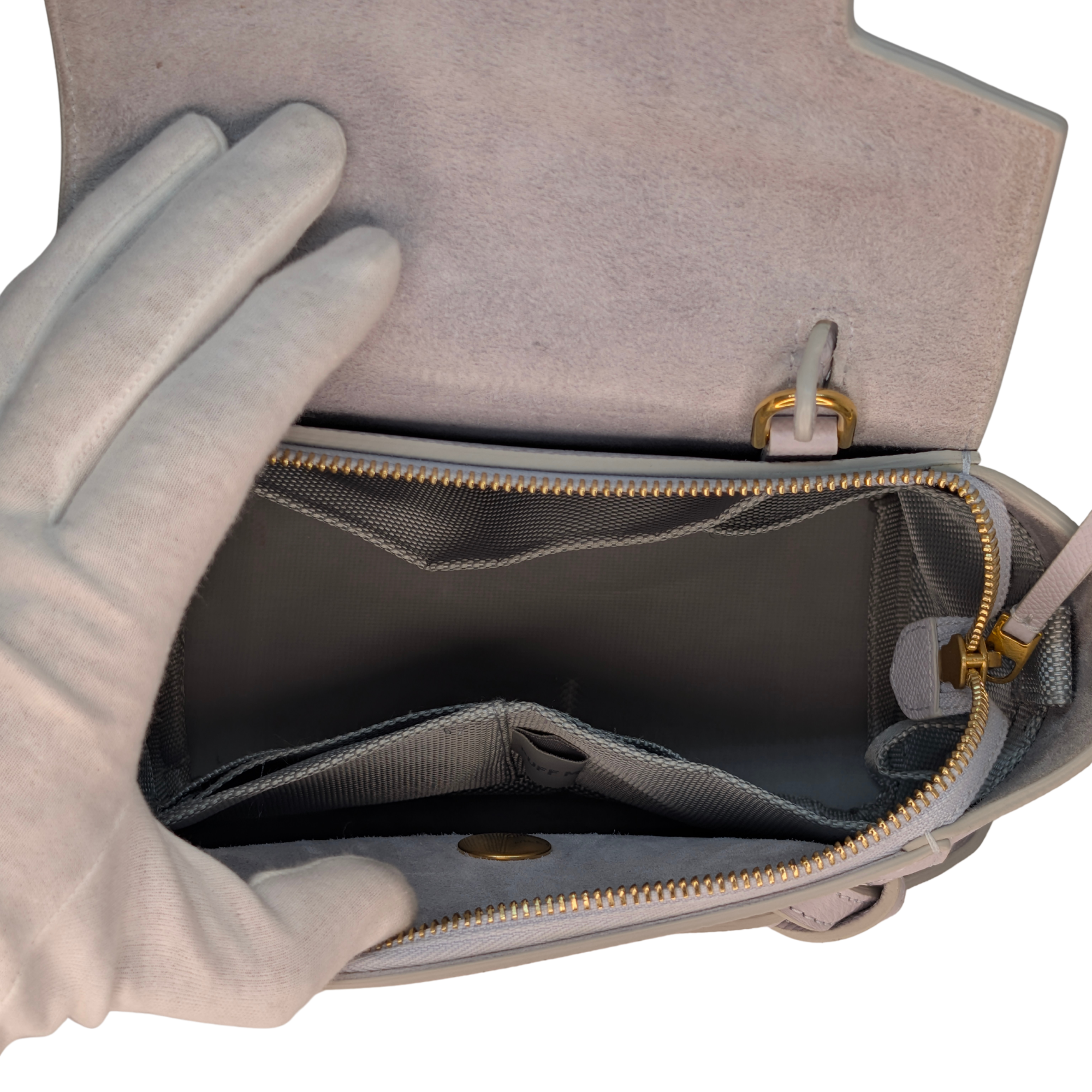 Celine Micro Grained Calfskin Belt Bag Pearl Blue