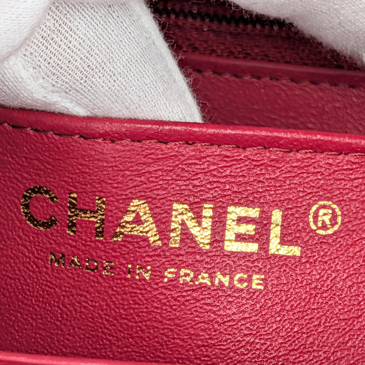 Chanel Mini Chevron Caviar Flap Bag Red