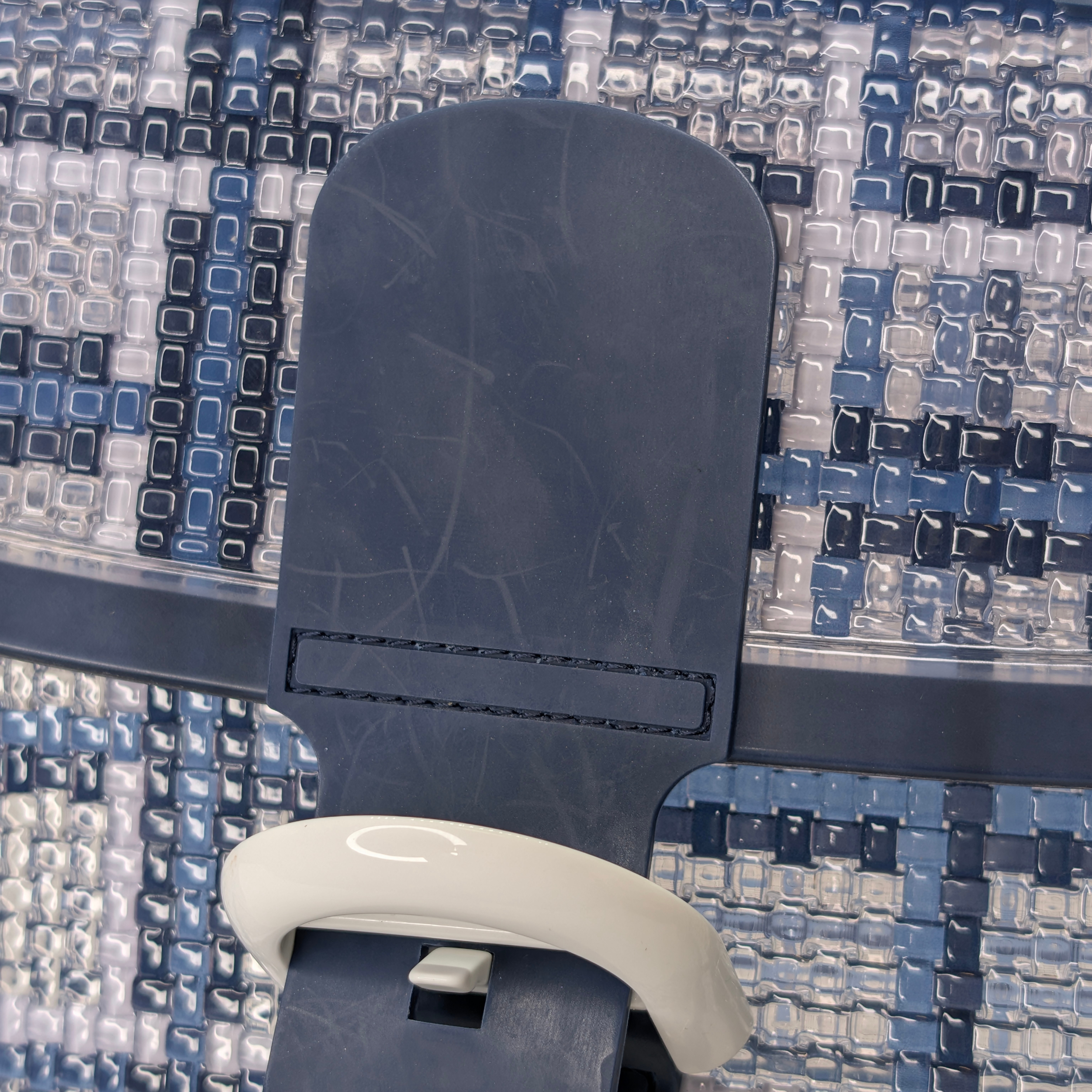 Delvaux Vinyl Gingham The Dreamer MM Brillant 手提包 海军蓝