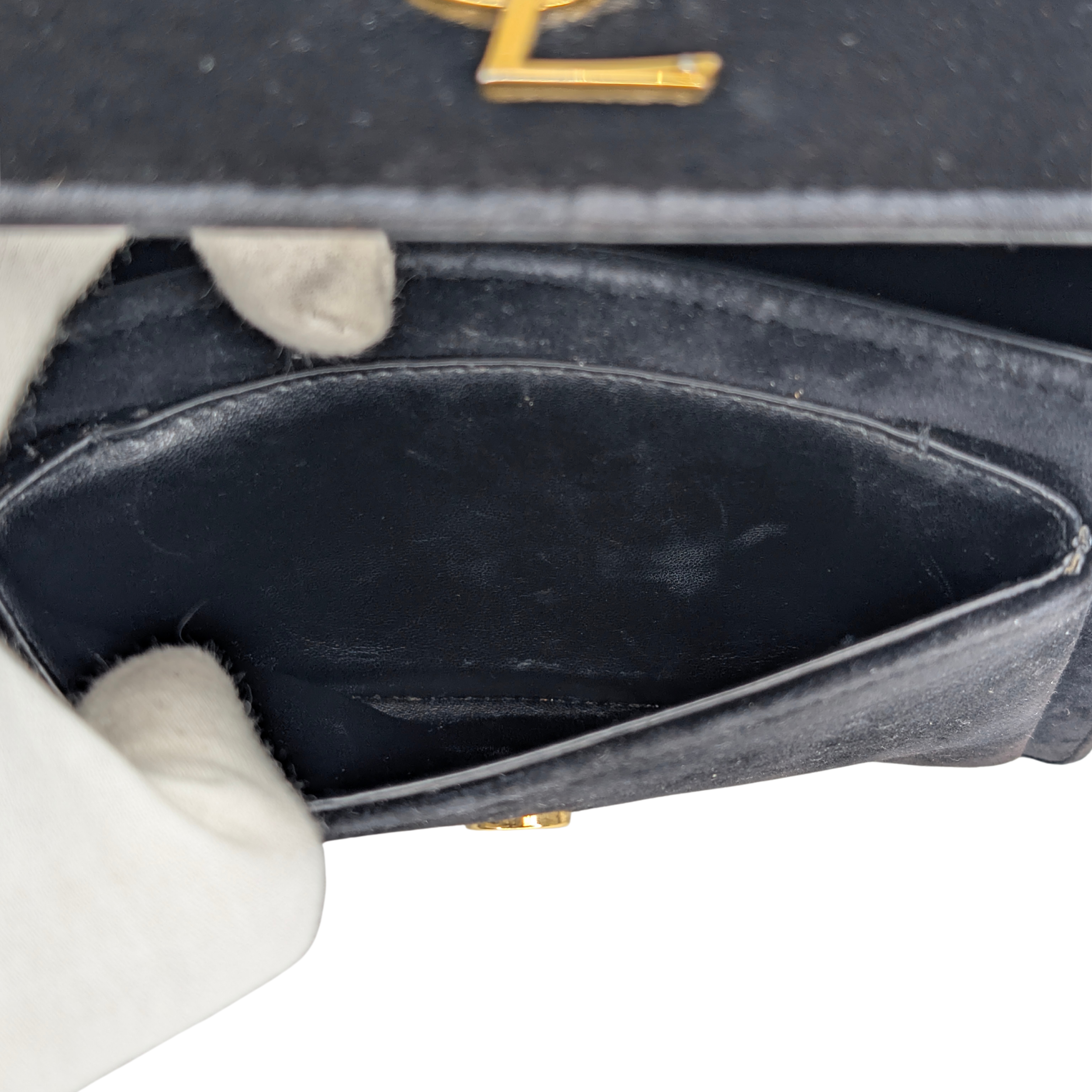 Saint Laurent Sunset Velvet Small Bag Black