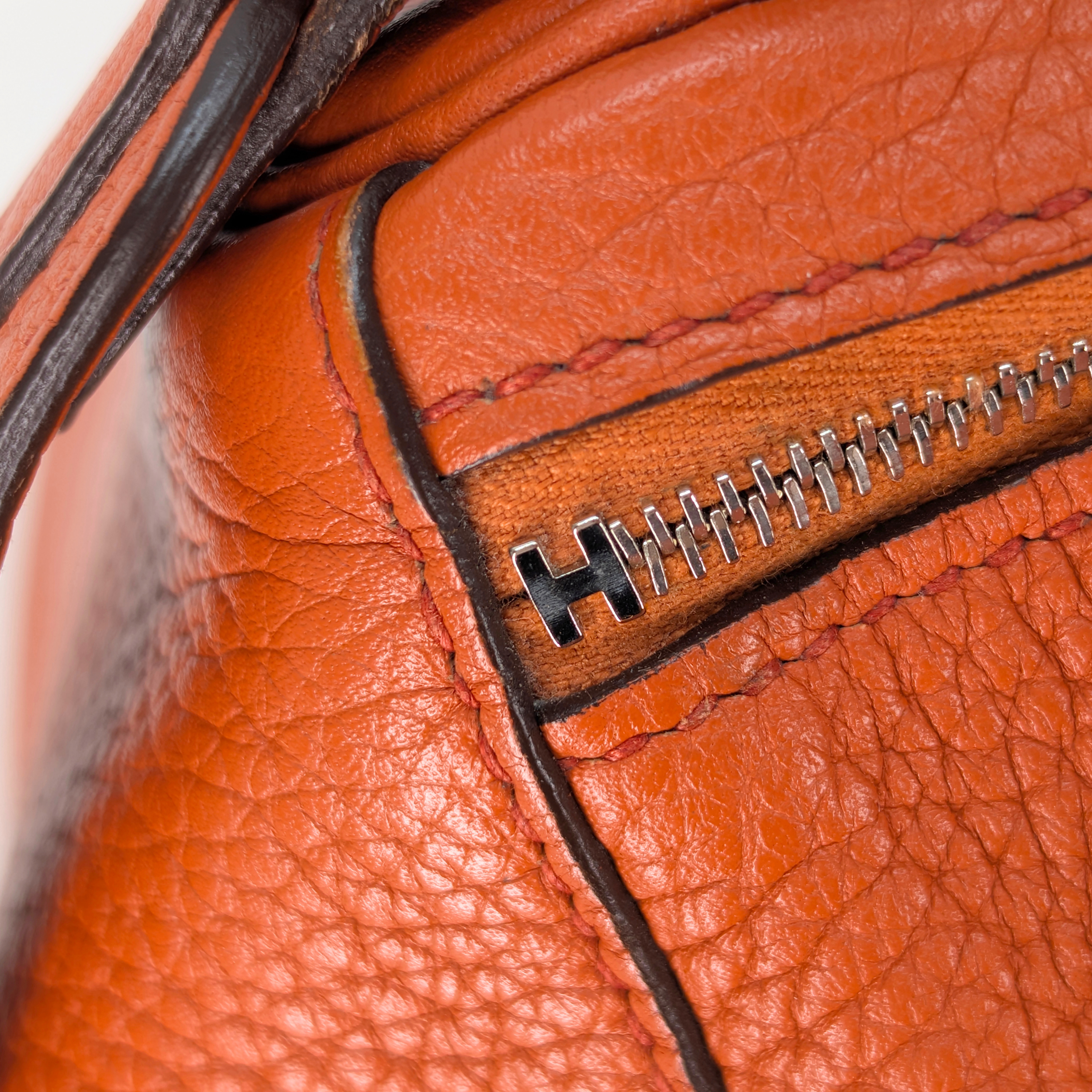 Hermes Lindy Clemence 26 X Stamp SHW Orange