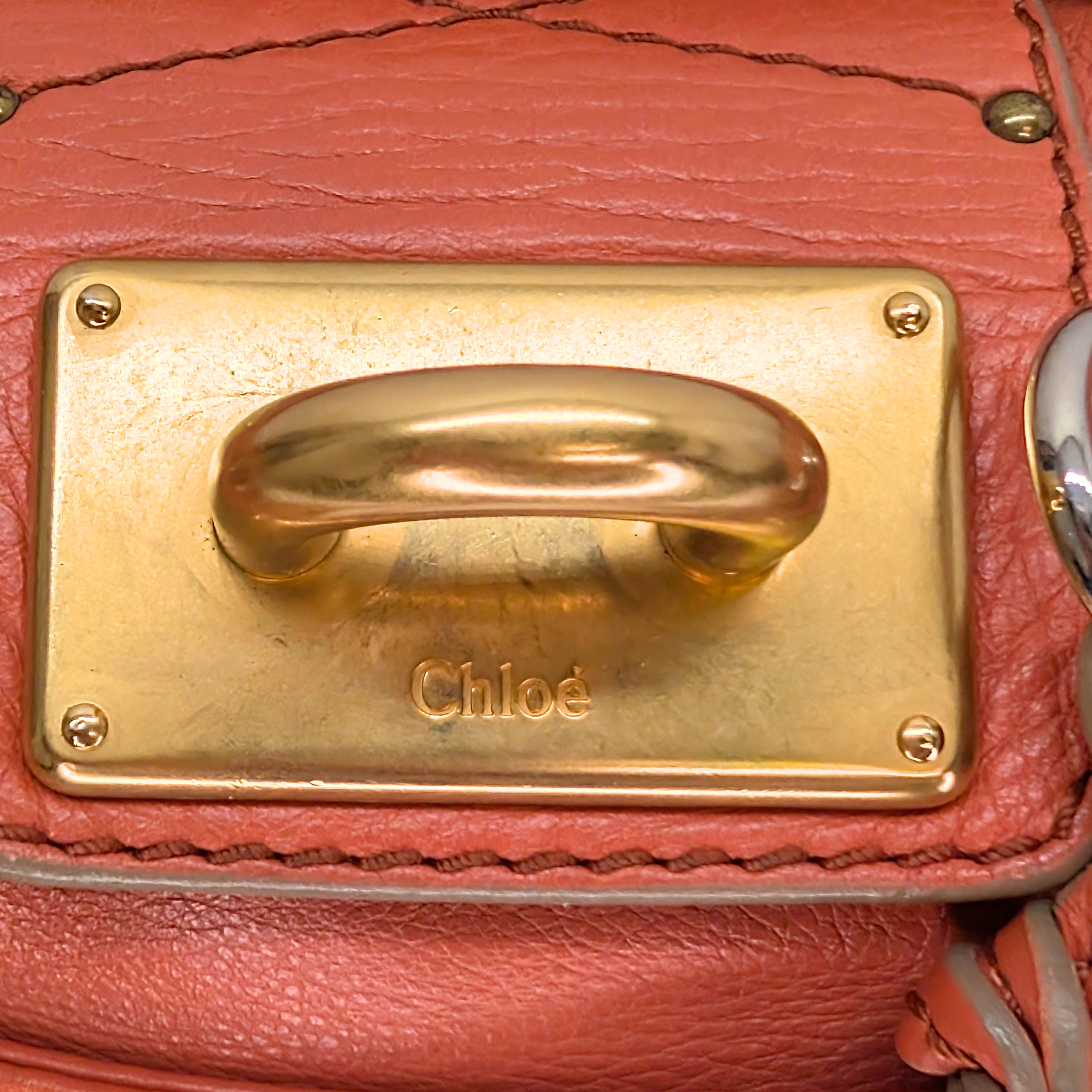 Chloe Paddington迷你单肩包 皮革 珊瑚色