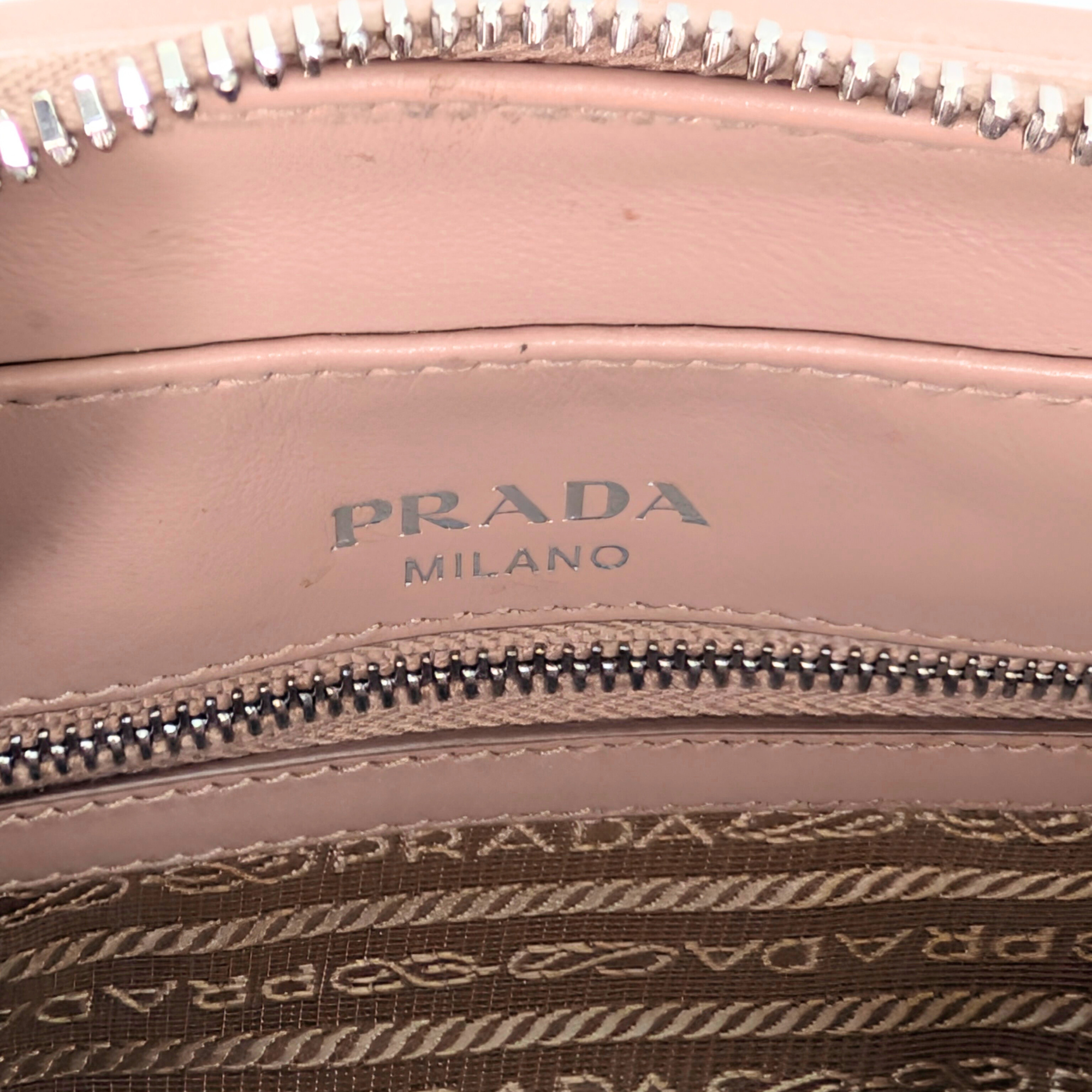 Prada Diagramme Camera Bag Leather Beige