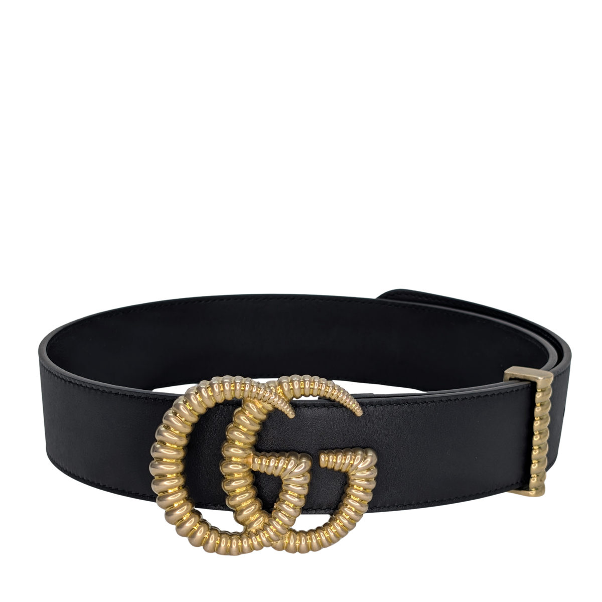 Gucci Moon Torchon 双G腰带 黑色 尺码 75