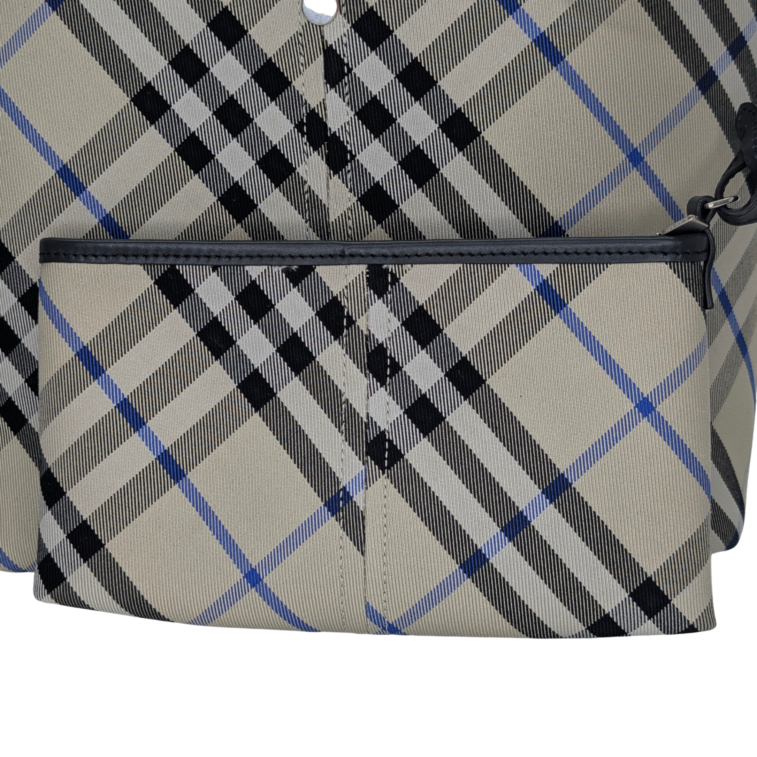 Burberry 格纹中号帆布托特包