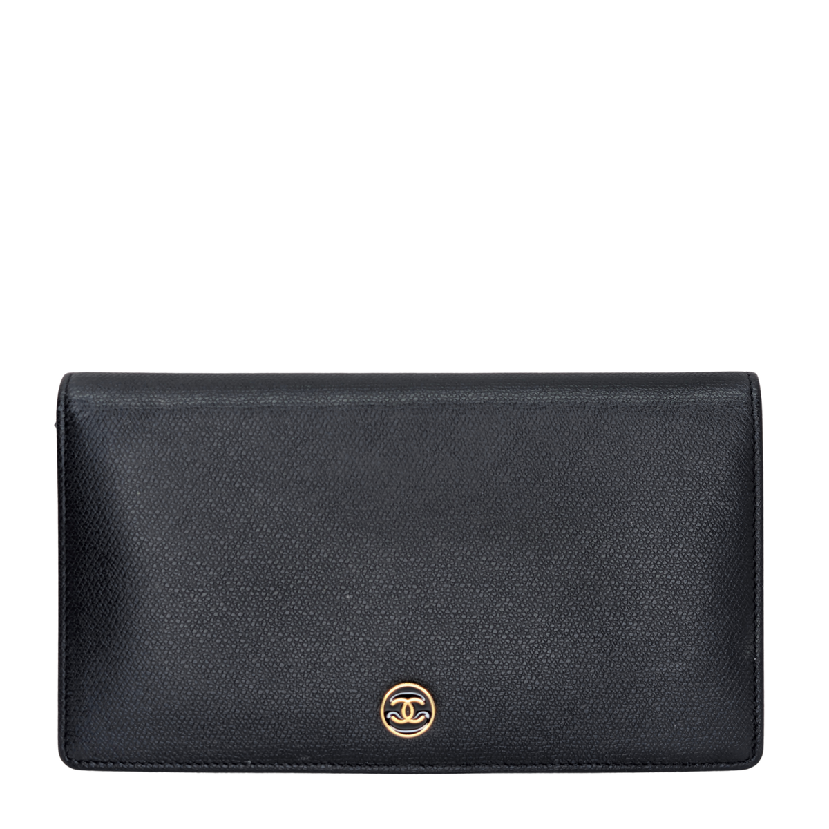 Chanel Leather Long Continental Wallet Black