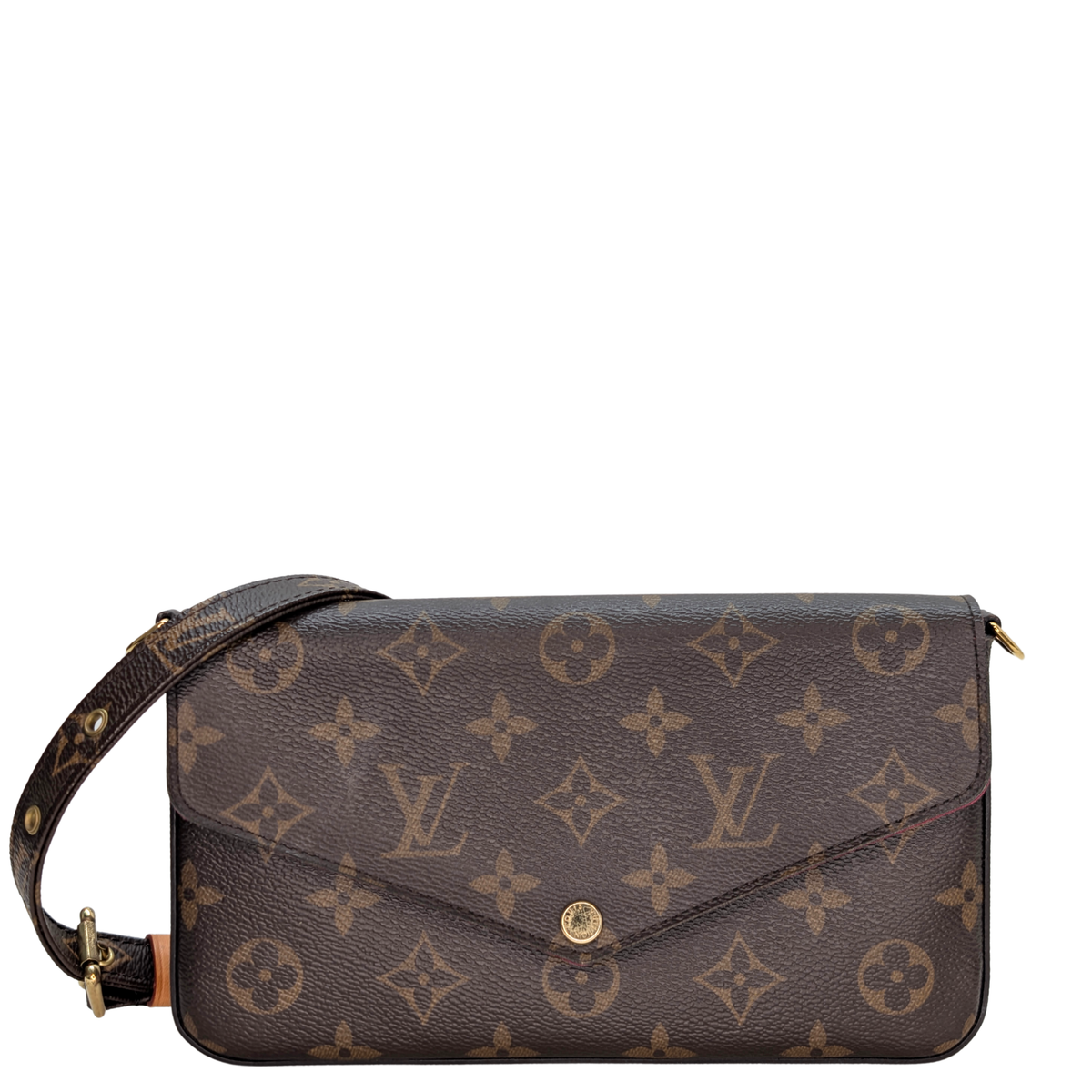 路易威登Pochette Felicie Monogram手拿包配复古肩带