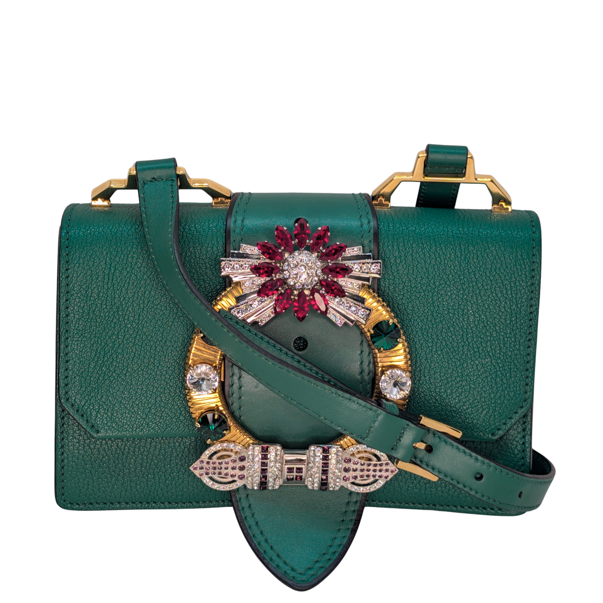 Miu Miu Madras 水晶缀饰斜挎包