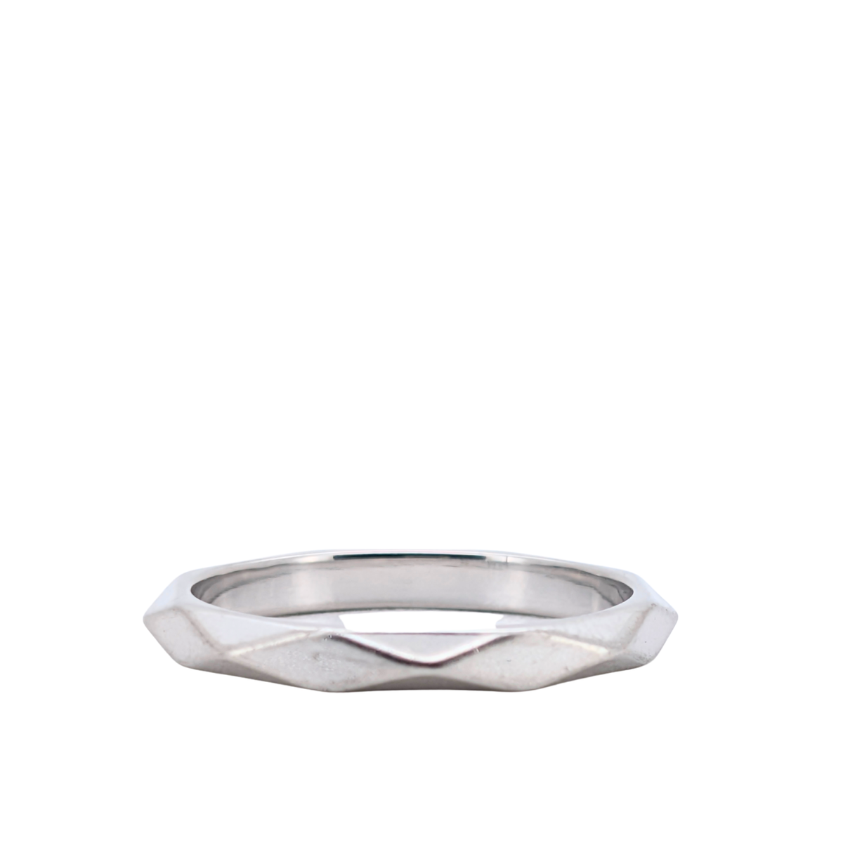 Boucheron Platinum Facette Band Ring size 59