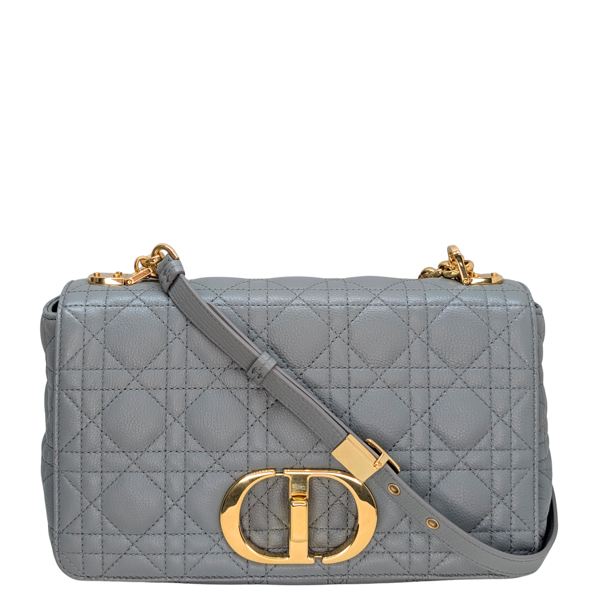 Dior Medium Caro Bag Supple Cannage Calfskin Stone Gray