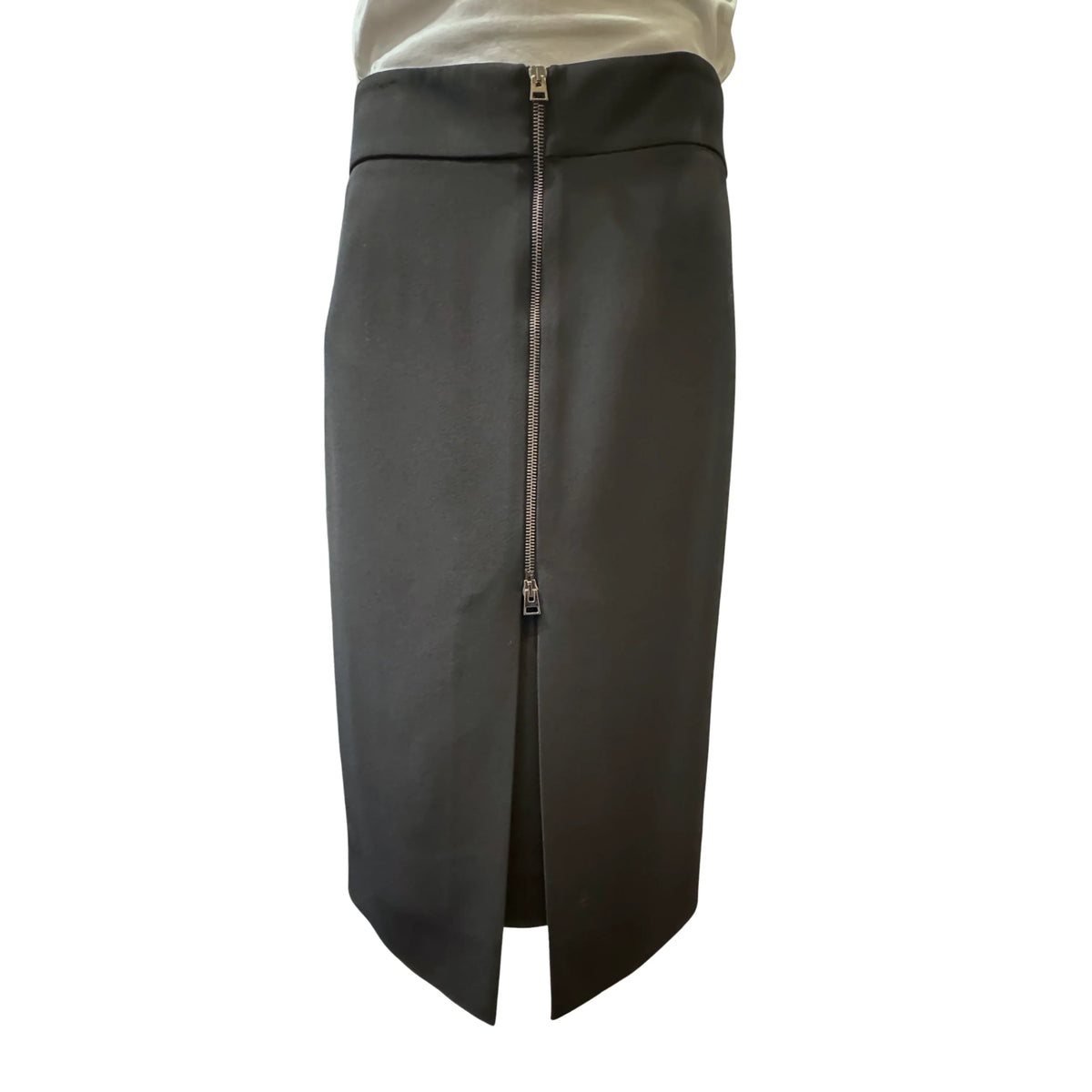 Tom Ford Zip-Detail Pencil Midi Skirt Black, 38 - Lost Designer