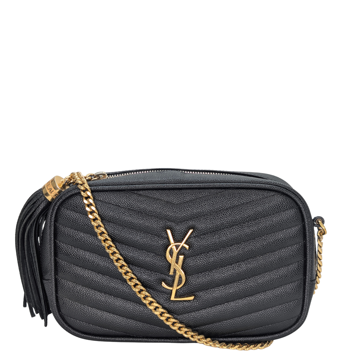 Saint Laurent Lou Mini Grain Leather Camera Bag GHW