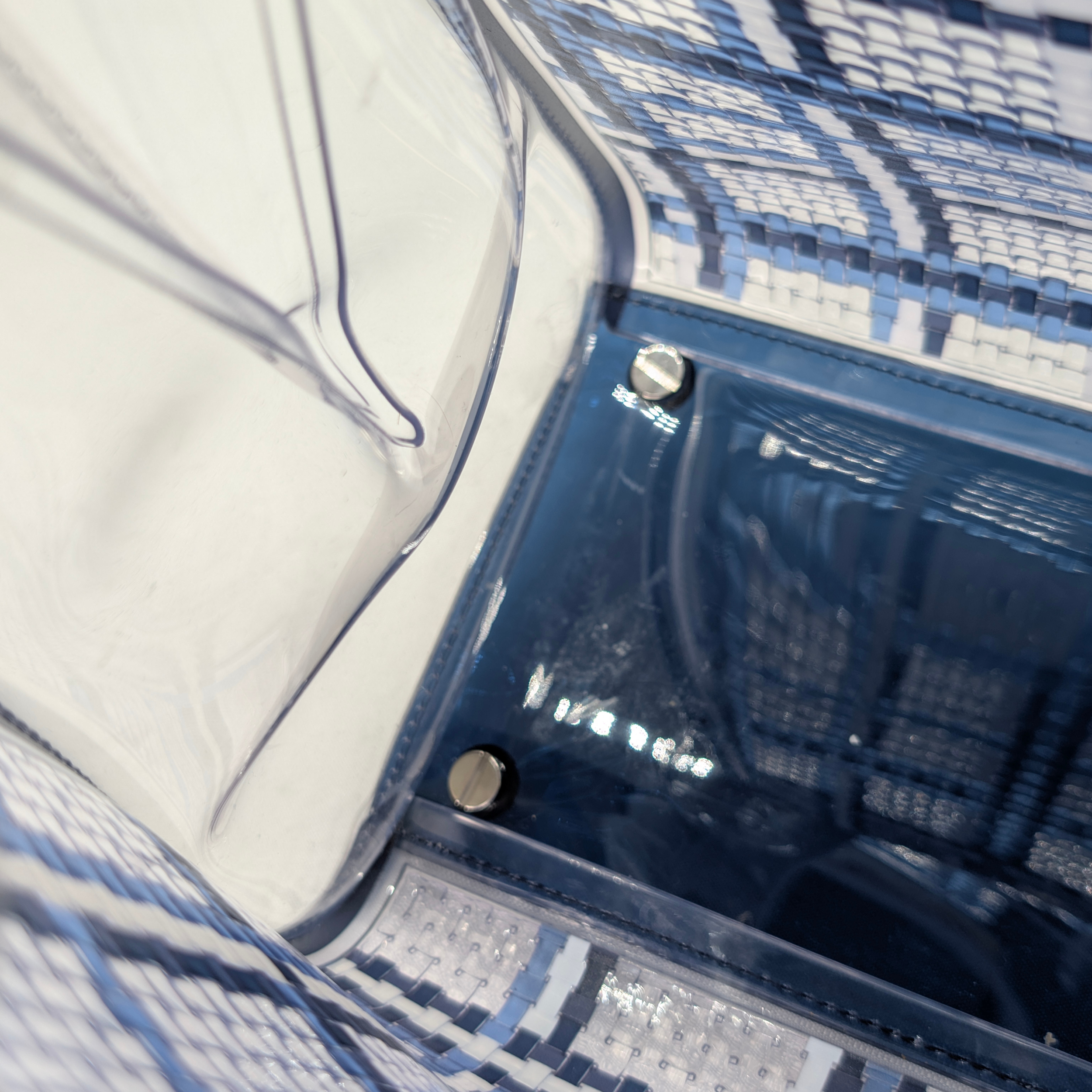 Delvaux Vinyl Gingham The Dreamer MM Brillant 手提包 海军蓝