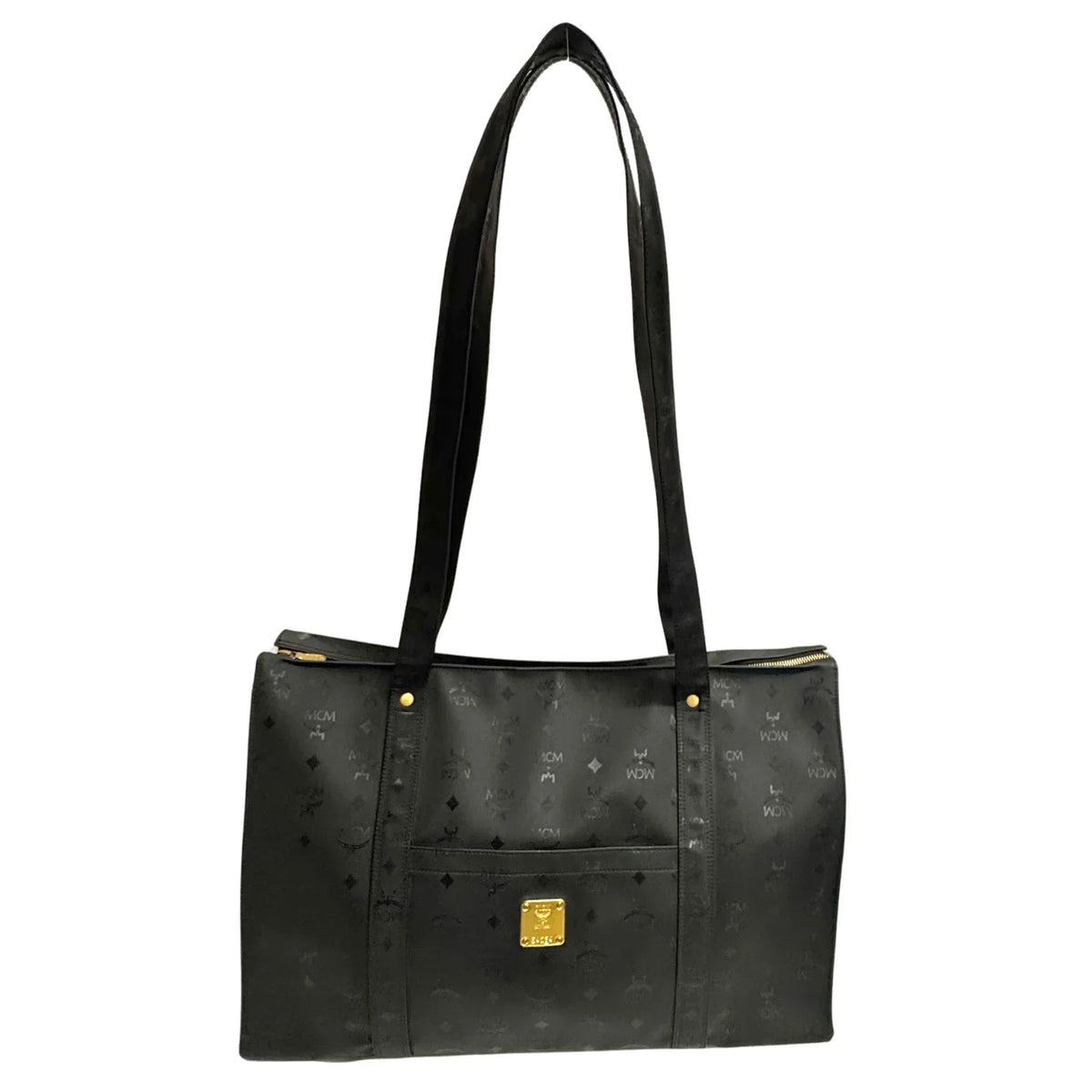 MCM Large Visetos Nylon Tote Bag Black - Lost Designer