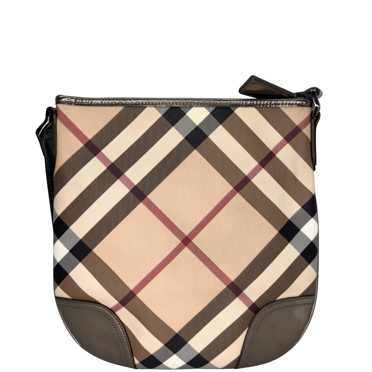 Burberry Patent Nova Check Dryden Crossbody Bag