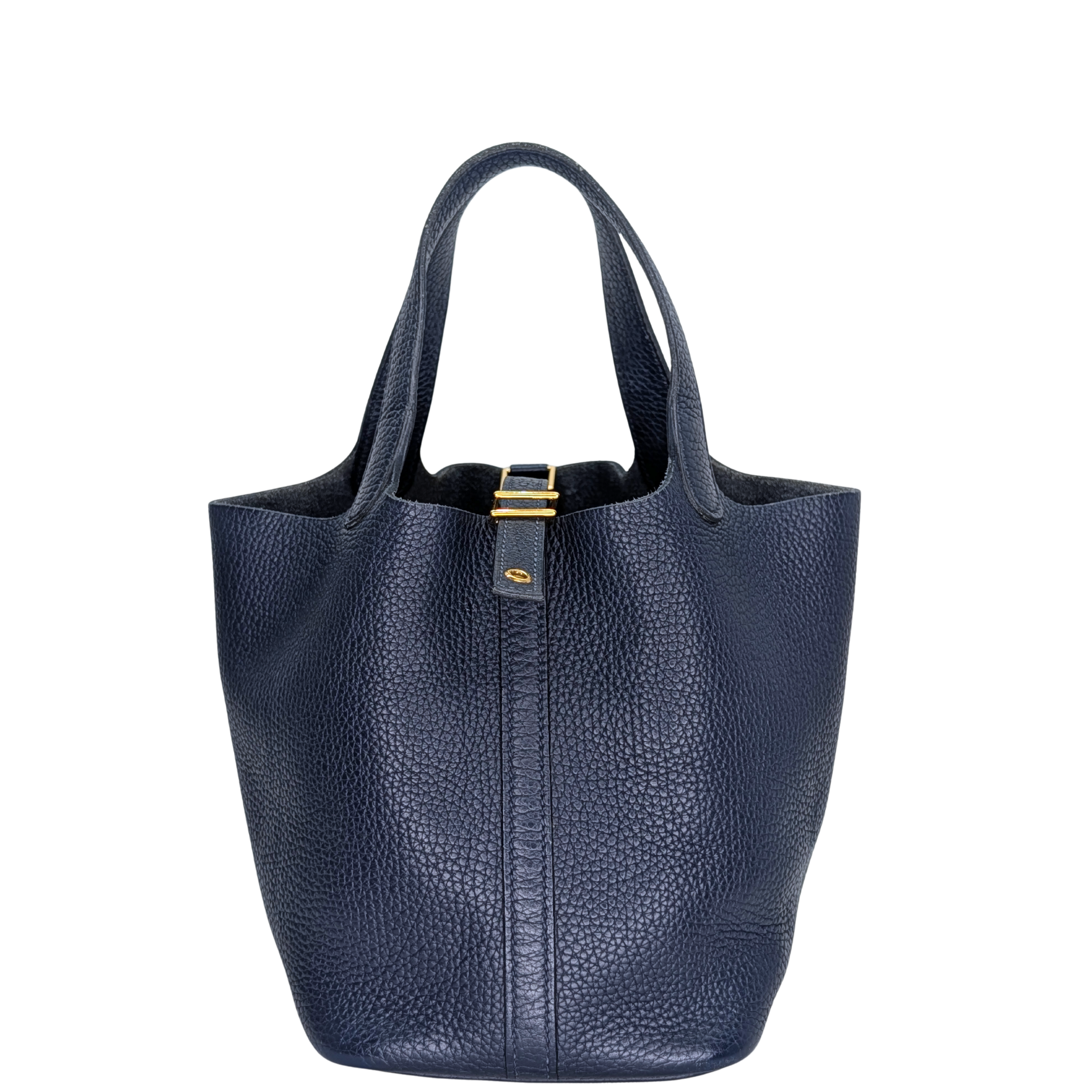 Hermes Picotin 18 Clemence Dark Blue GHW Stamp B