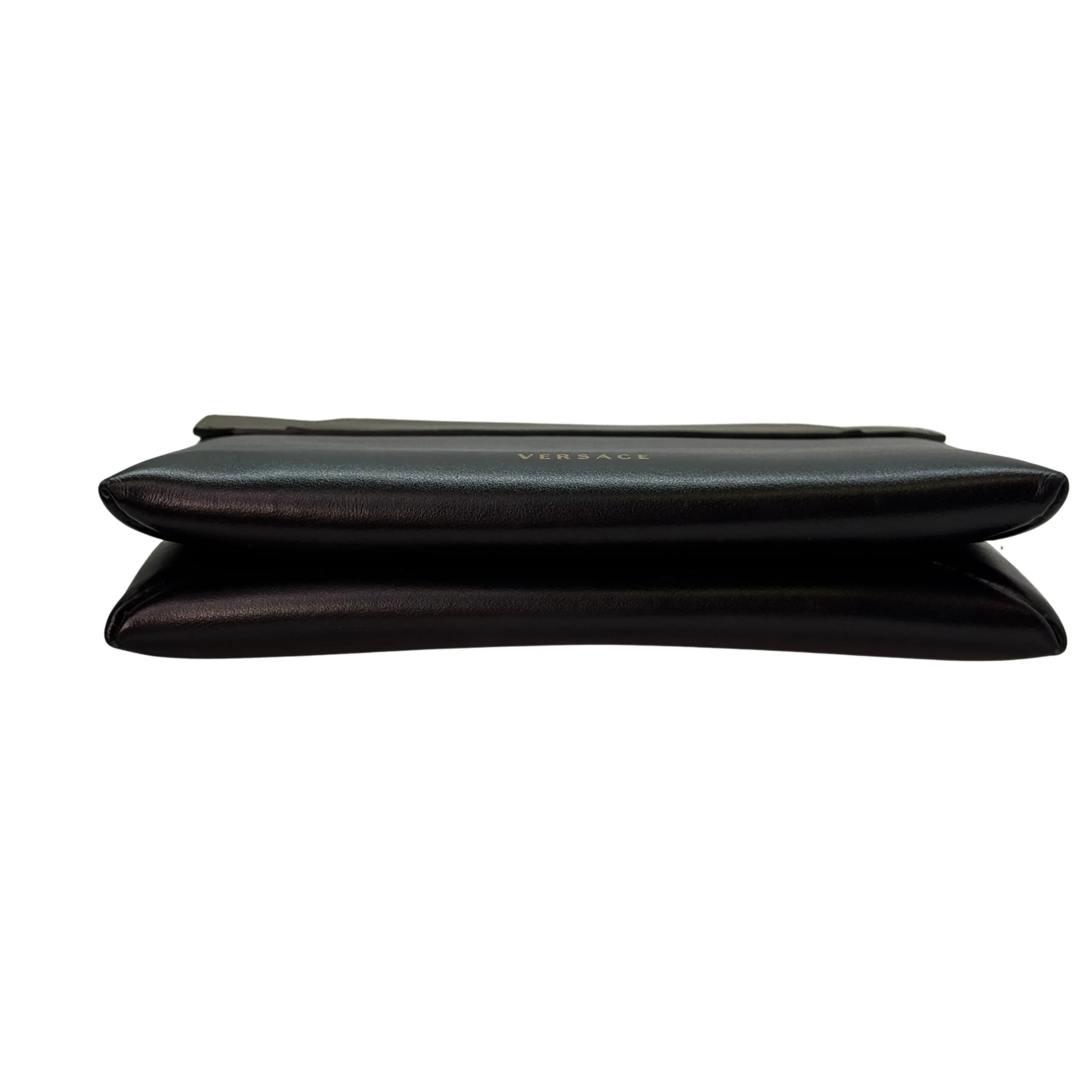 Versace Vitello Virtus Chain Clutch Brown/Black - Lost Designer