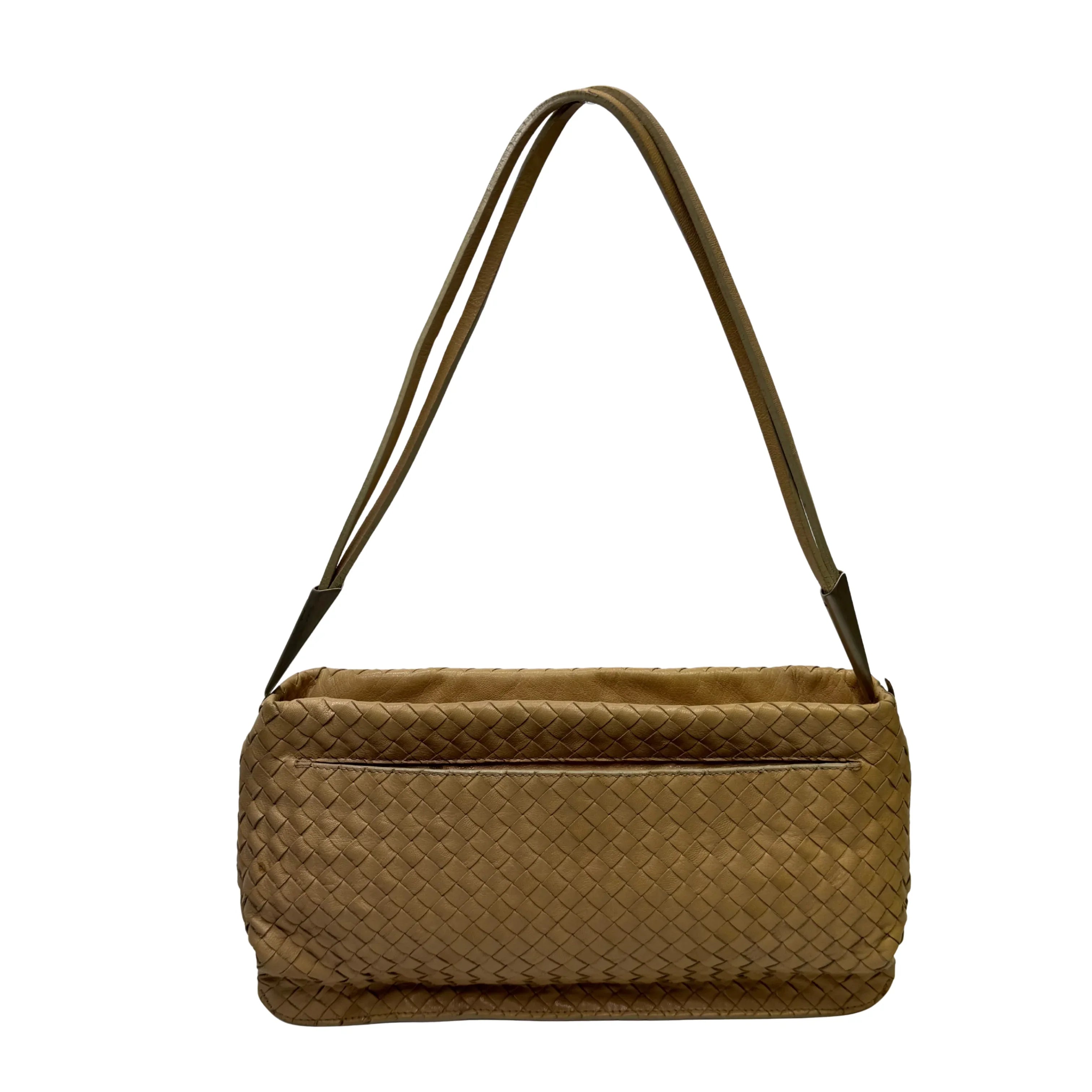 Bottega Veneta Intrecciato Shoulder Bag beige - Lost Designer