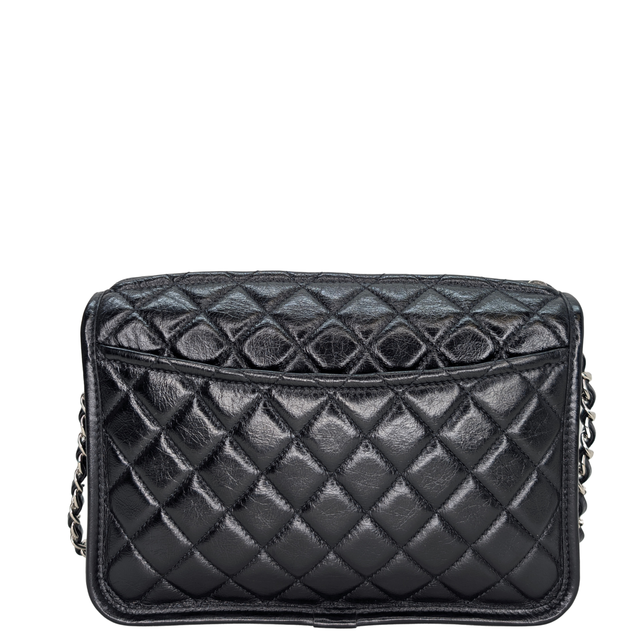 Chanel Clutch On Chain Camera Bag Aged Calfskin Black