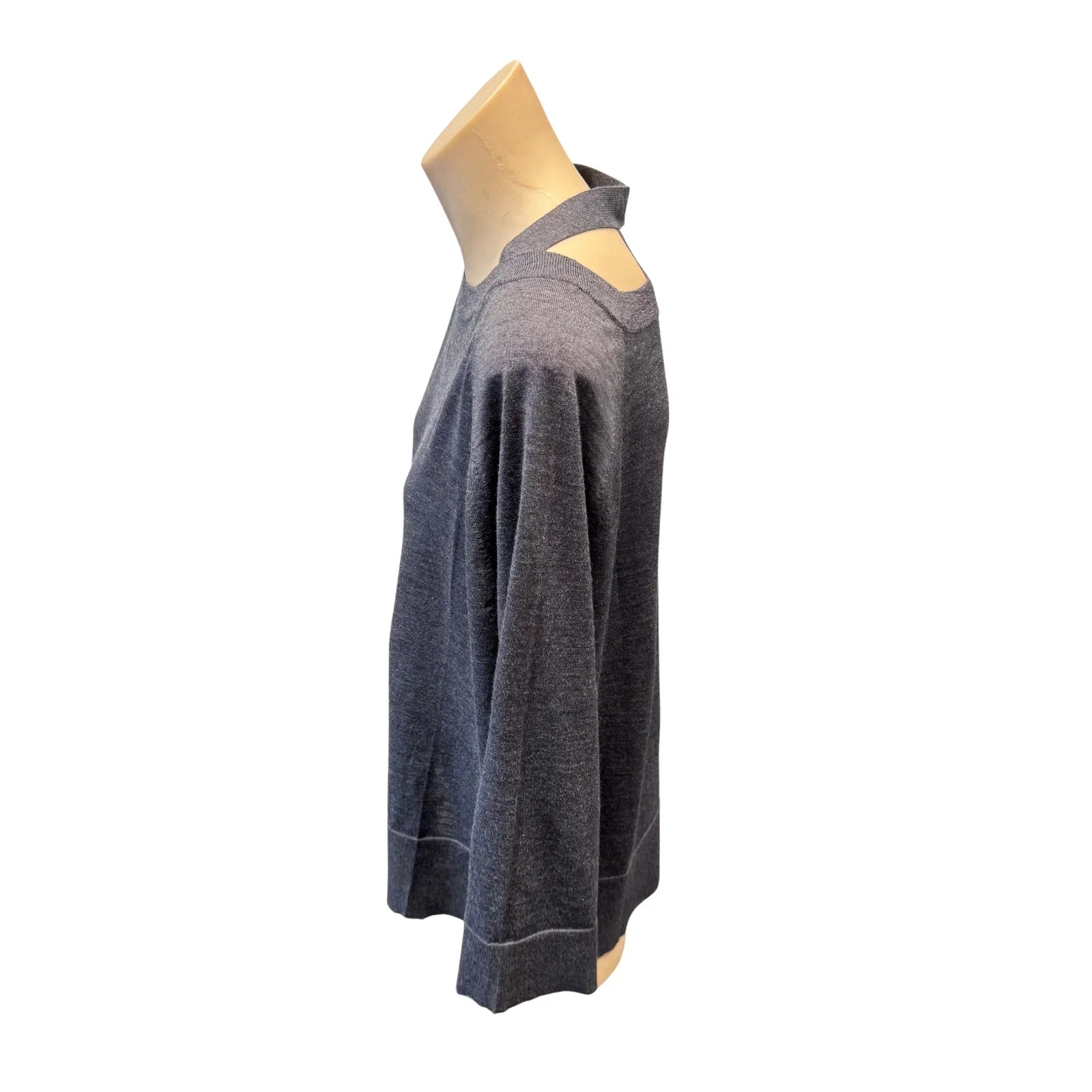 Prada Virgin Wool Relaxed Knit Sweater Grey - Lost Designer