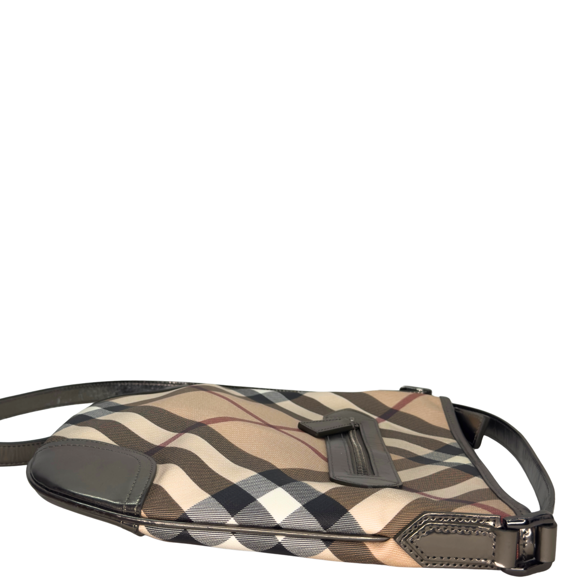 Burberry Patent Nova Check Dryden Crossbody Bag