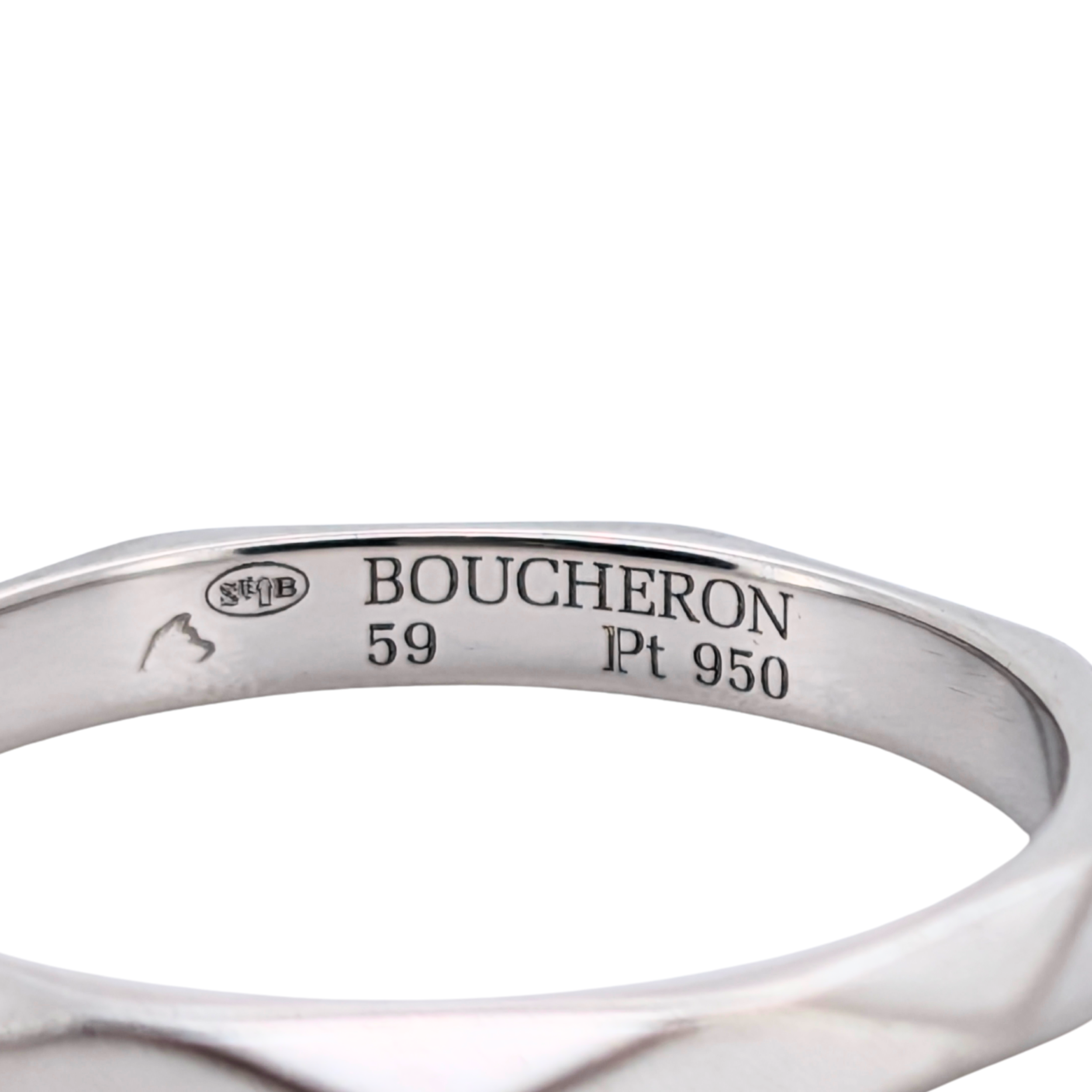 Boucheron Platinum Facette Band Ring size 59