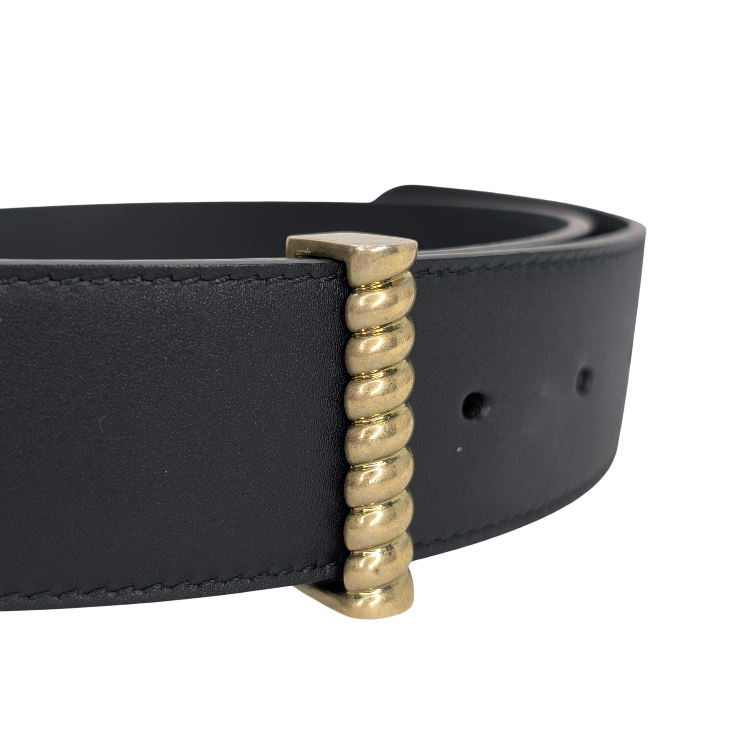 Gucci Moon Torchon 双G腰带 黑色 尺码 75