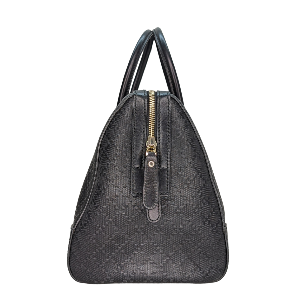 Gucci Diamante Leather Boston Bag Black