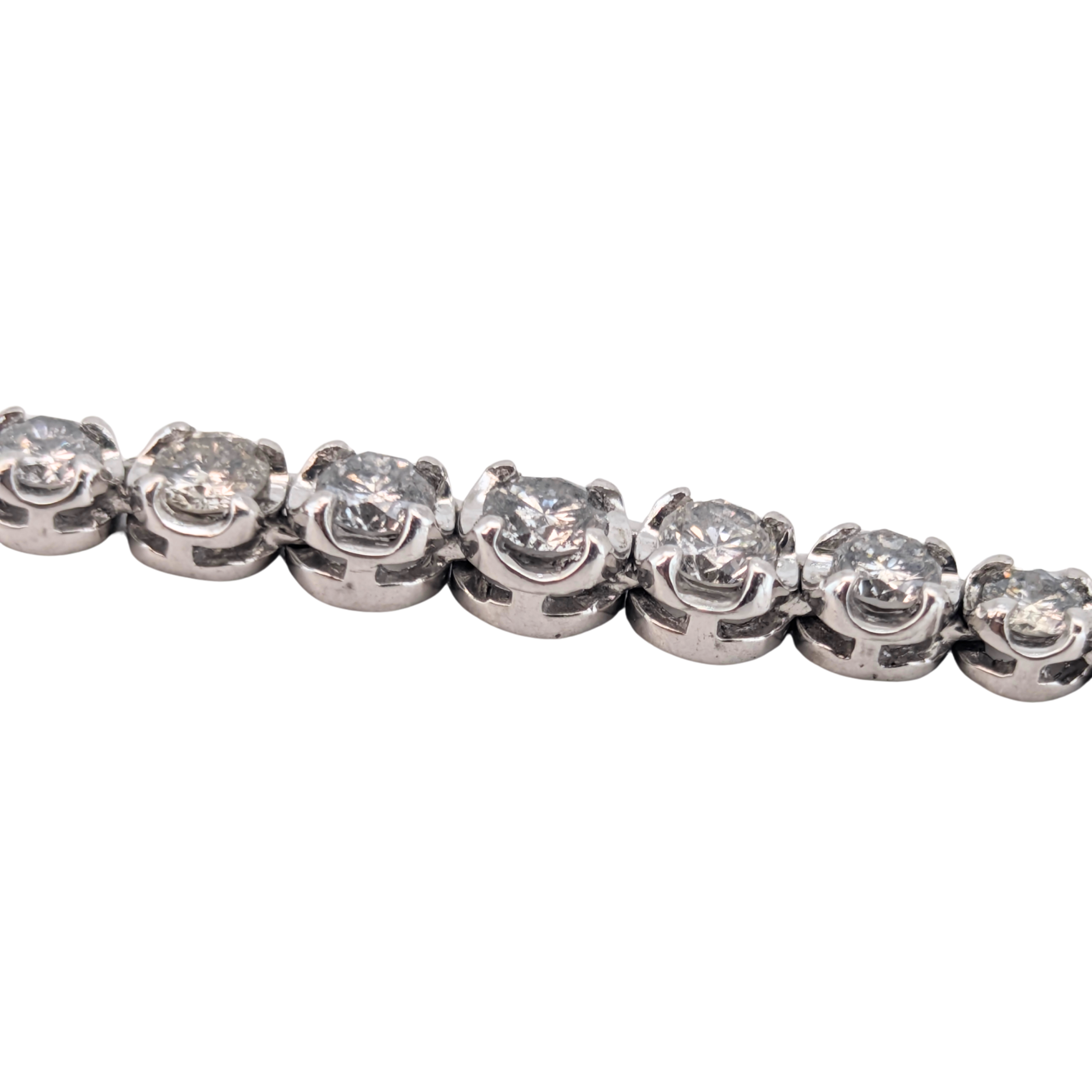 3.00Ct Natural Diamond Tennis Necklace On Platinum
