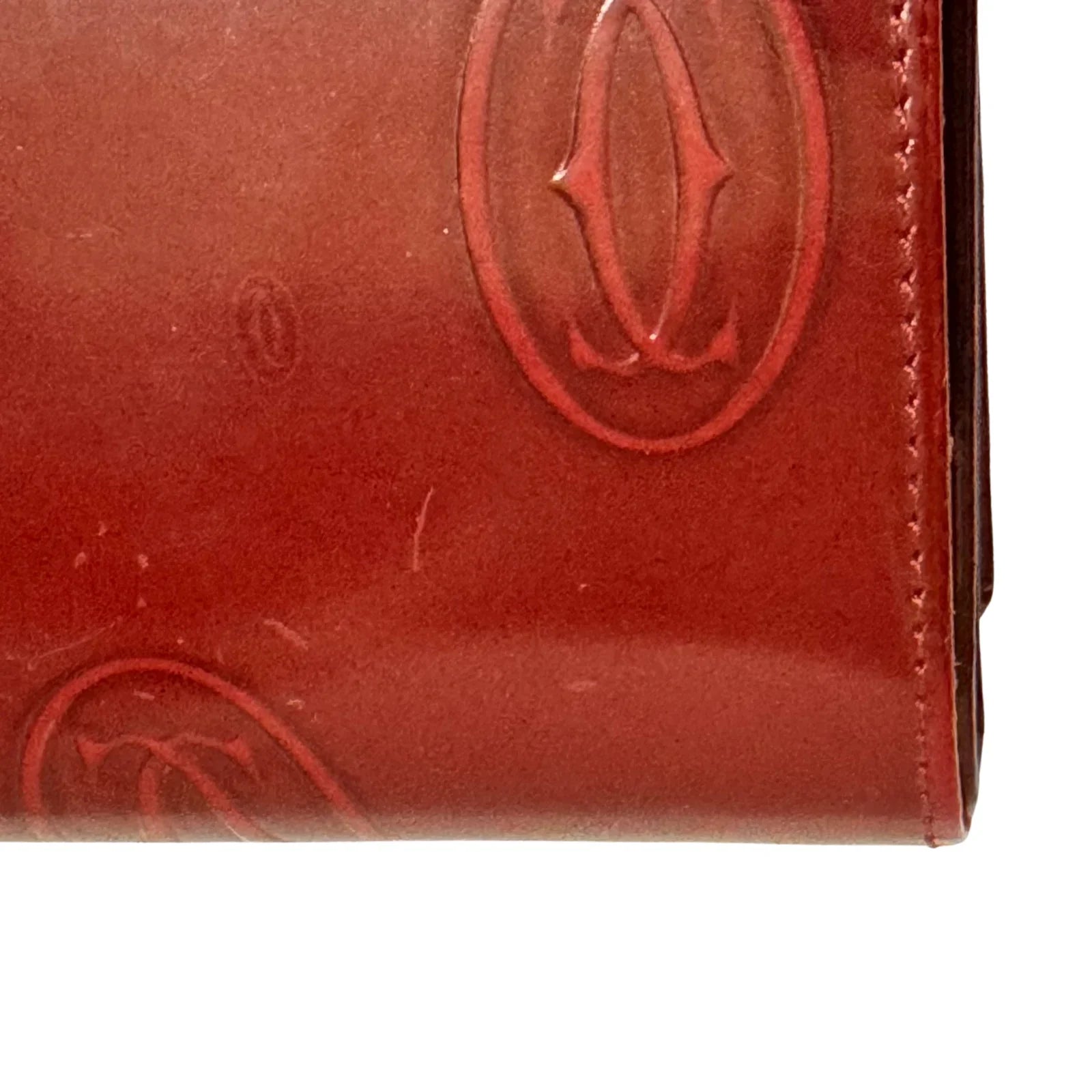 Cartier Long Leather Wallet Deep Red - Lost Designer