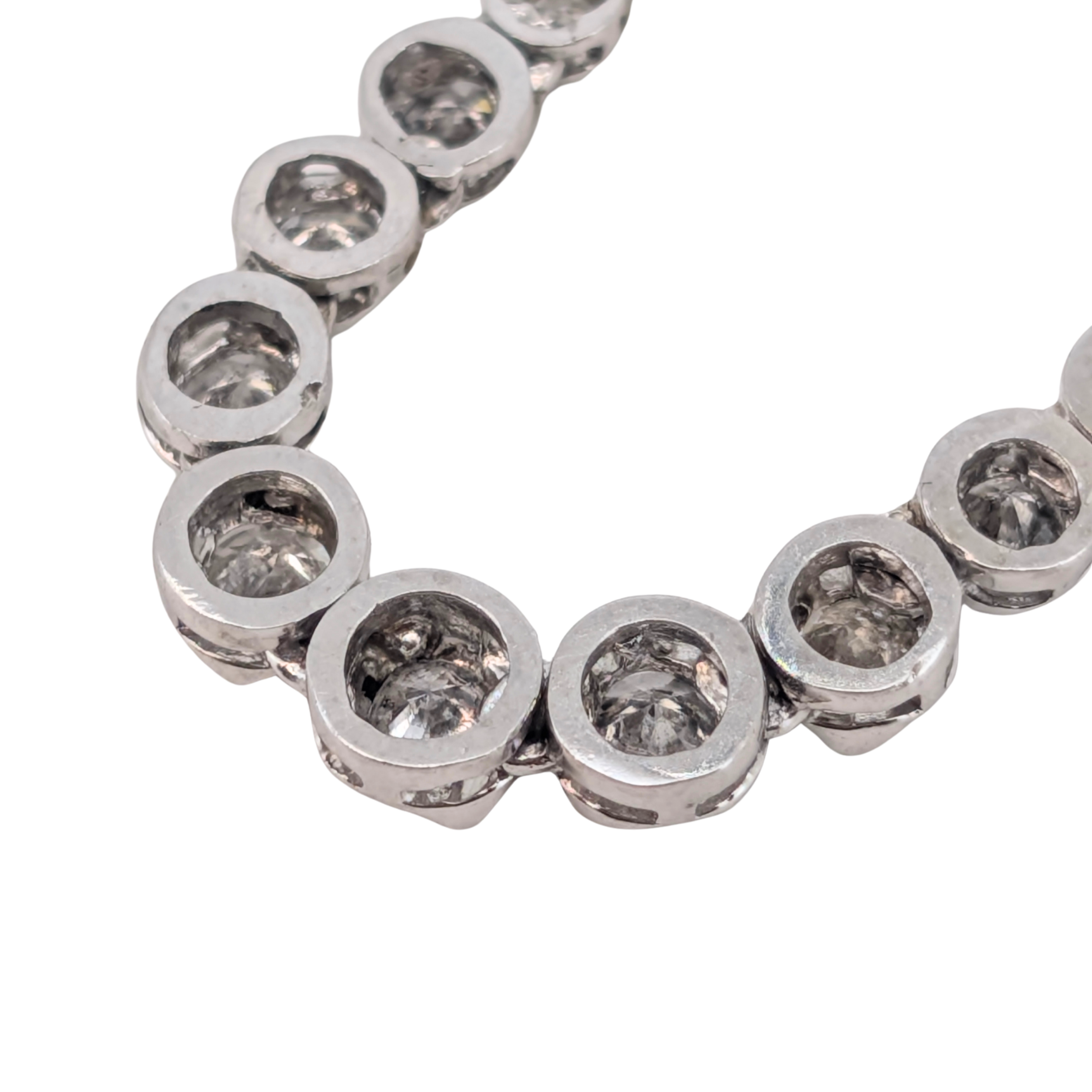 3.00Ct Natural Diamond Tennis Necklace On Platinum