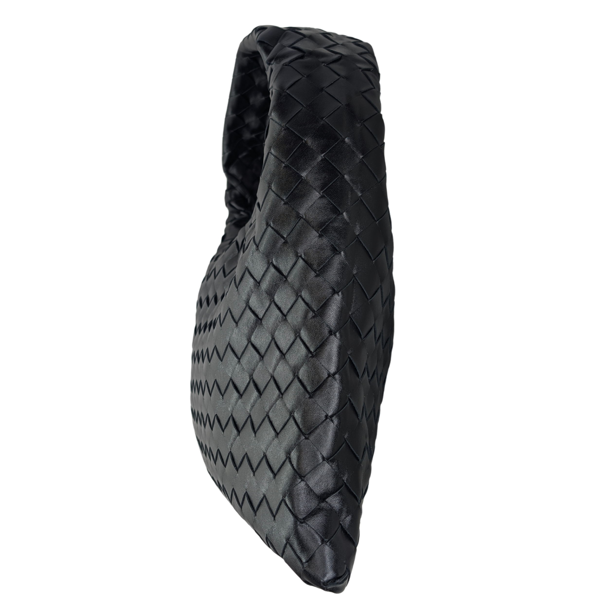 Bottega Veneta Small Hop Intrecciato Shoulder Bag Black