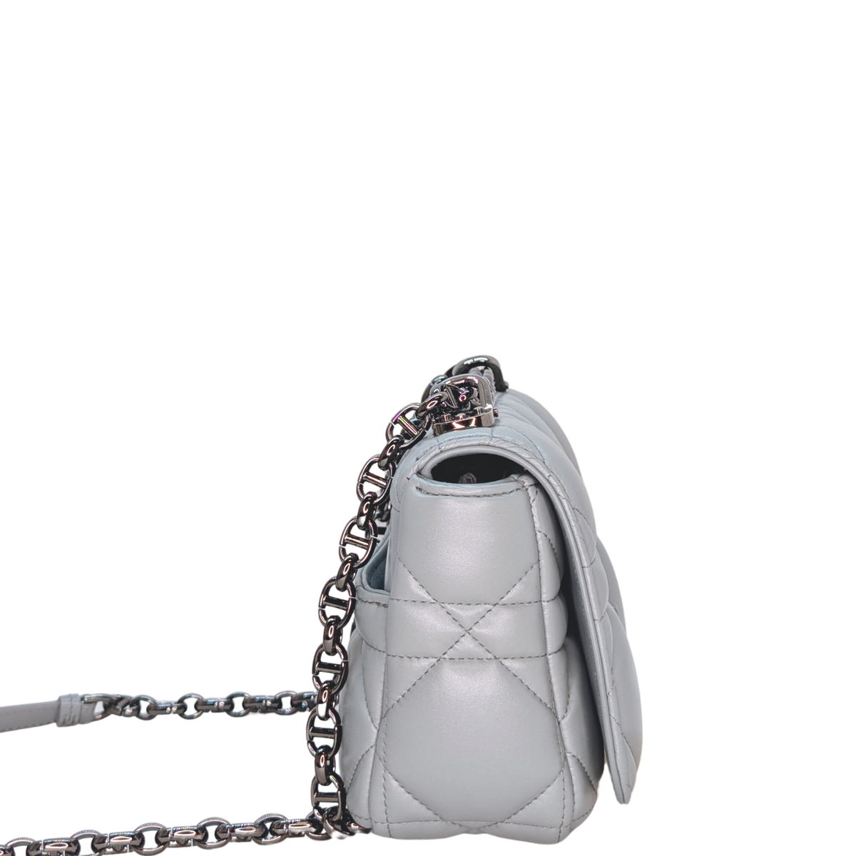 Christian Dior Small Caro Calfskin Bag Grey