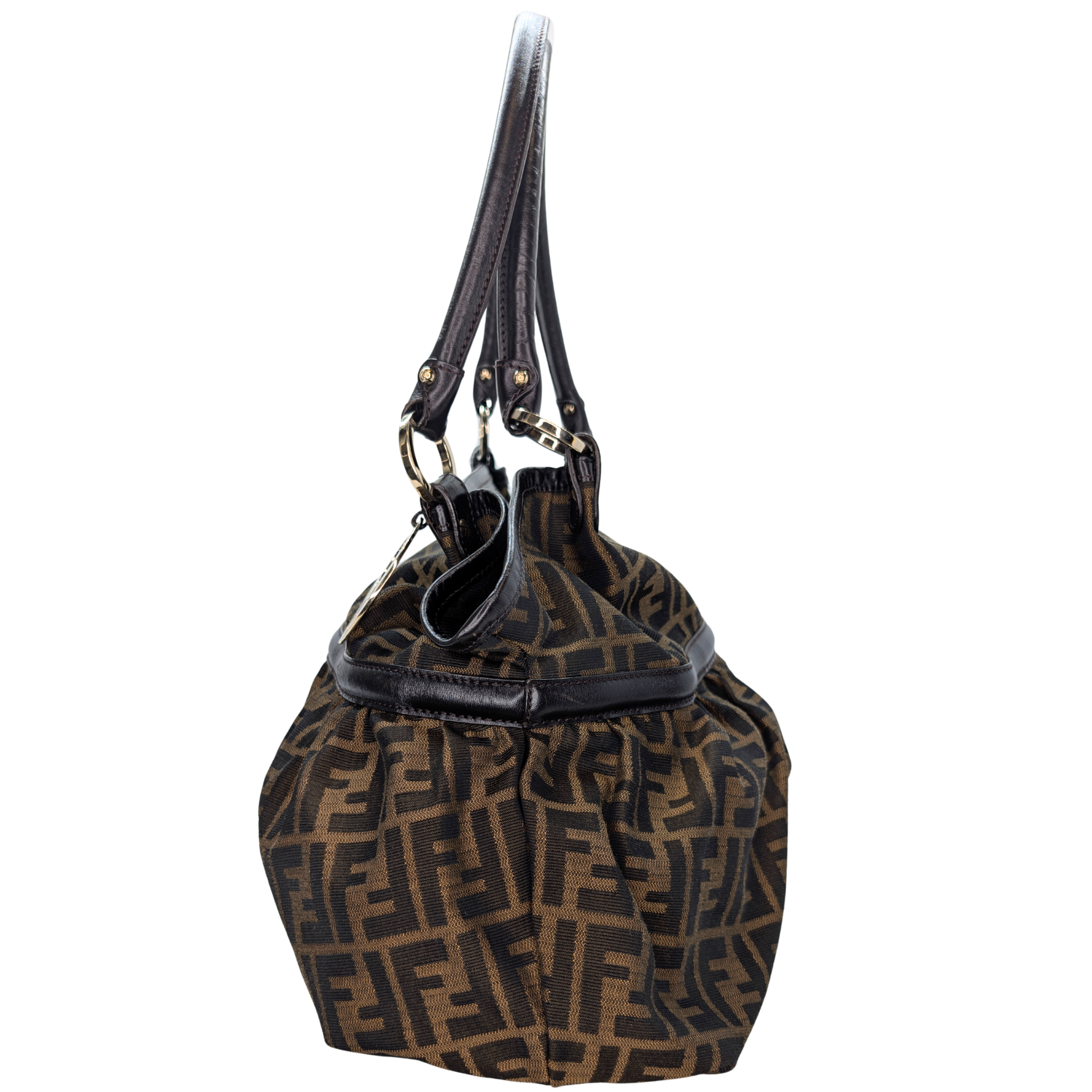 芬迪烟草色老花厨师包