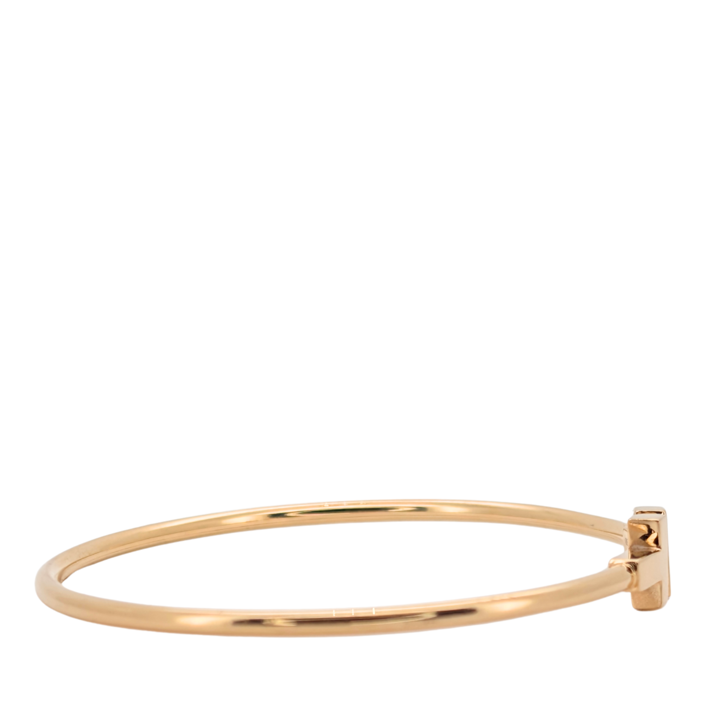 Tiffany & Co 18K金窄版T形手镯 小号