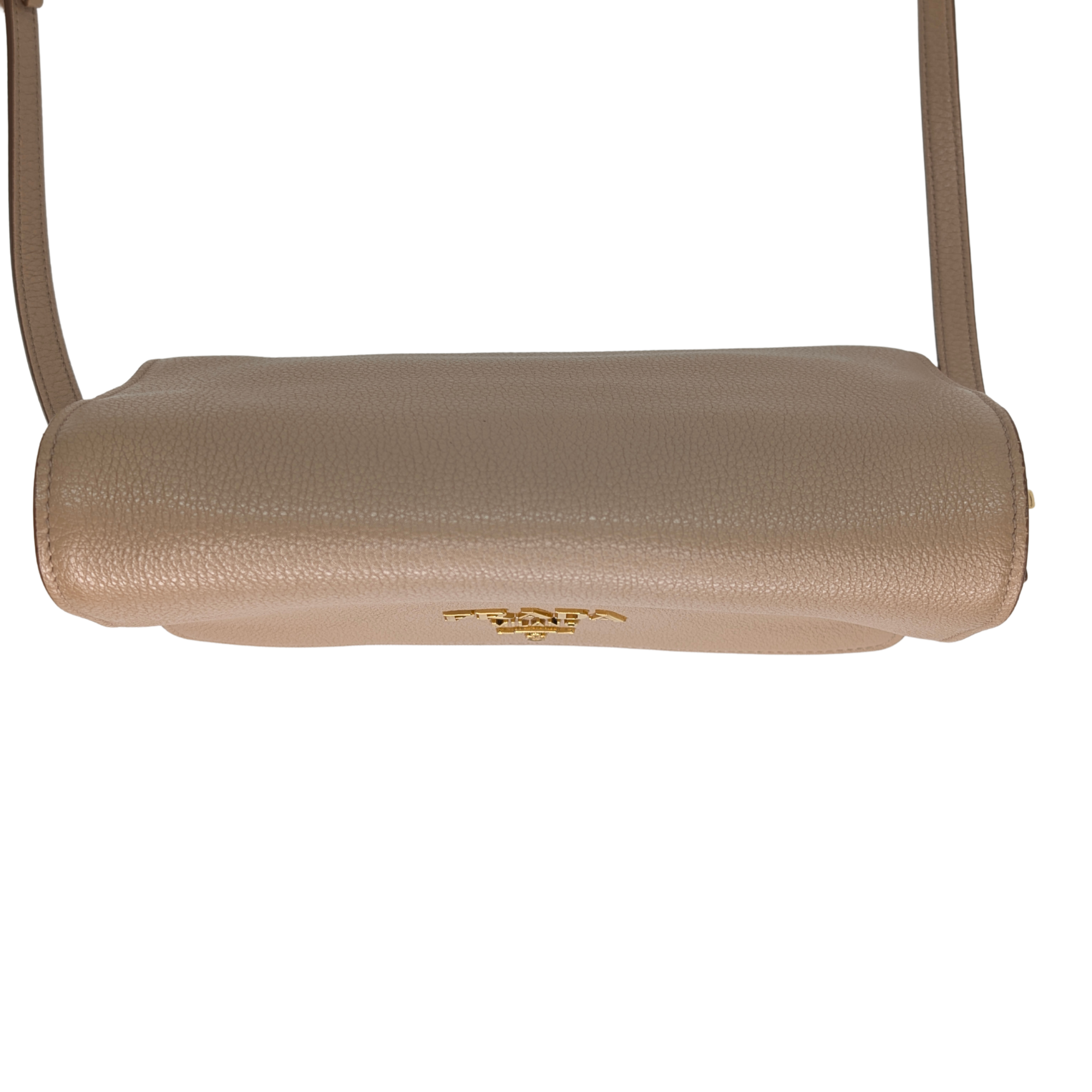Prada Vitello Daino 皮革斜挎包 米色