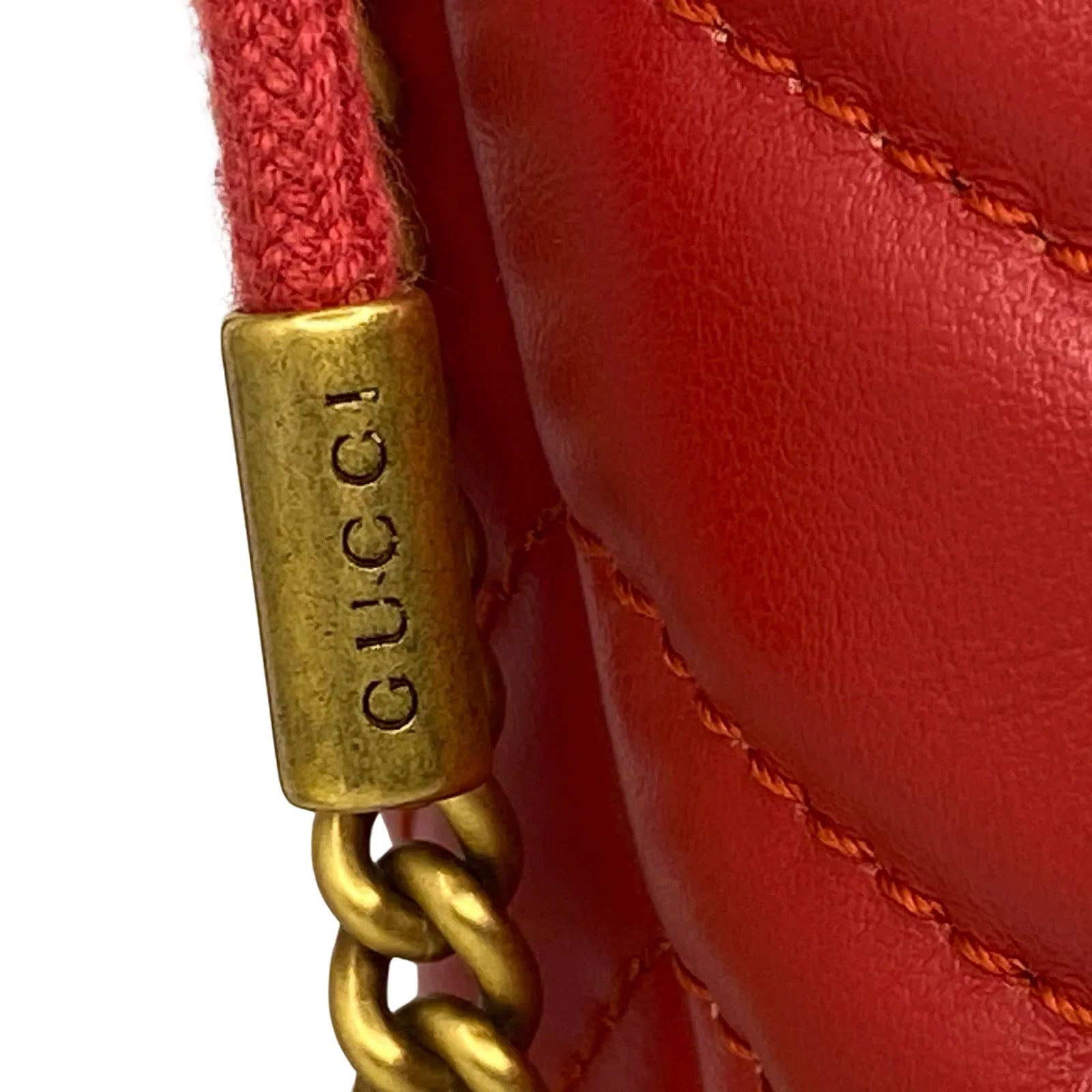 Gucci Calfskin Matelassé Mini GG Marmont Bucket Bag – Hibiscus Red - Lost Designer