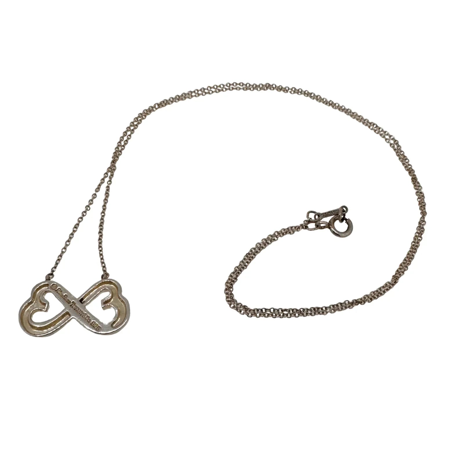 Tiffany & Co. Paloma Picasso Double Loving Heart Pendant Necklace – Sterling Silver - Lost Designer