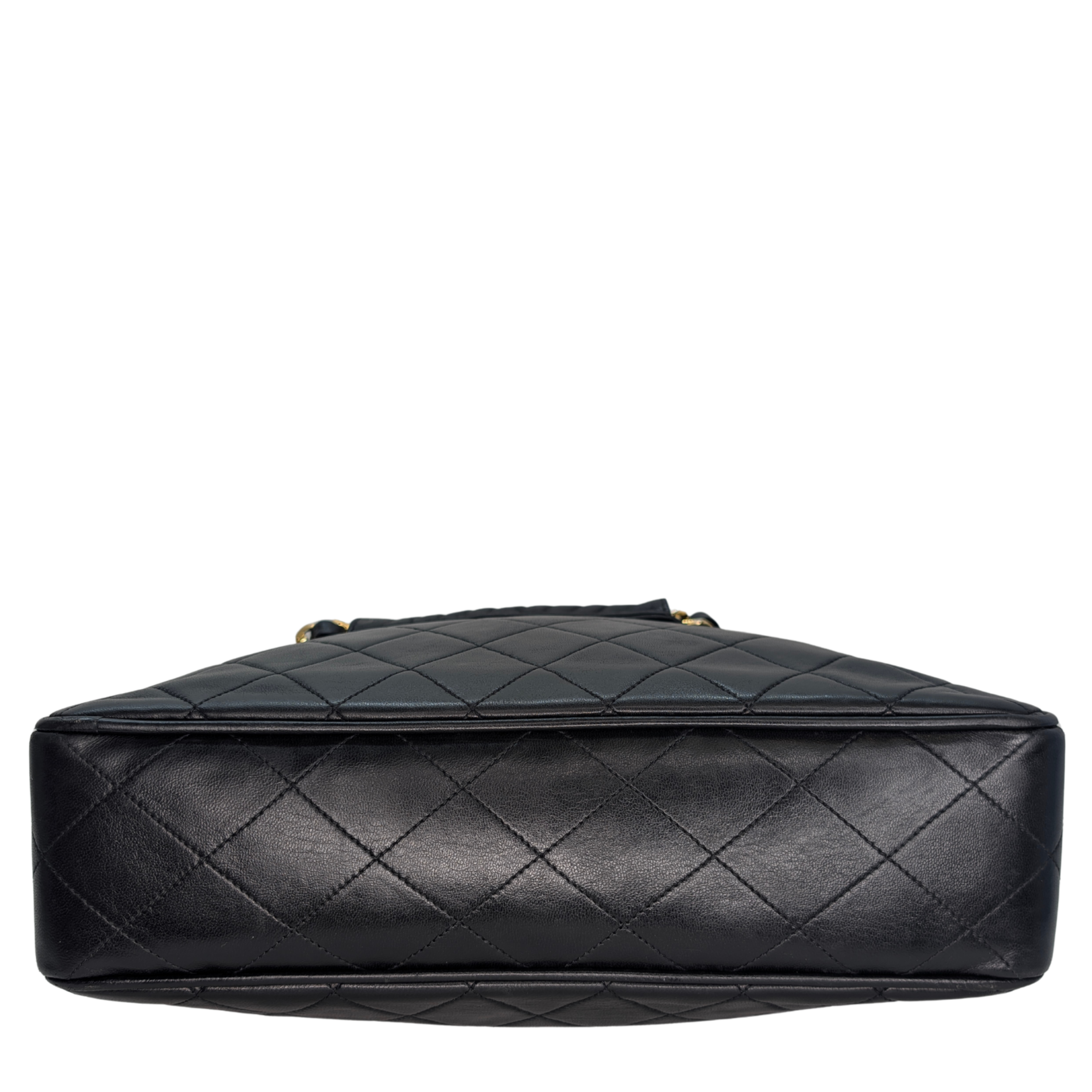 Chanel Vintage CC Metalasse Chain Tote Bag Black