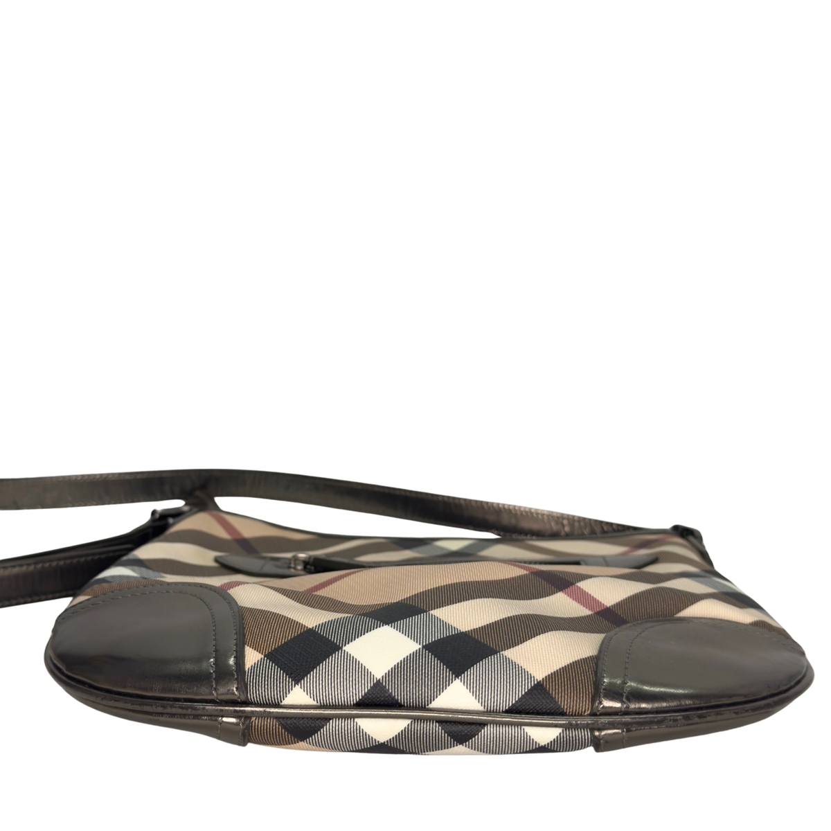 Burberry Patent Nova Check Dryden Crossbody Bag